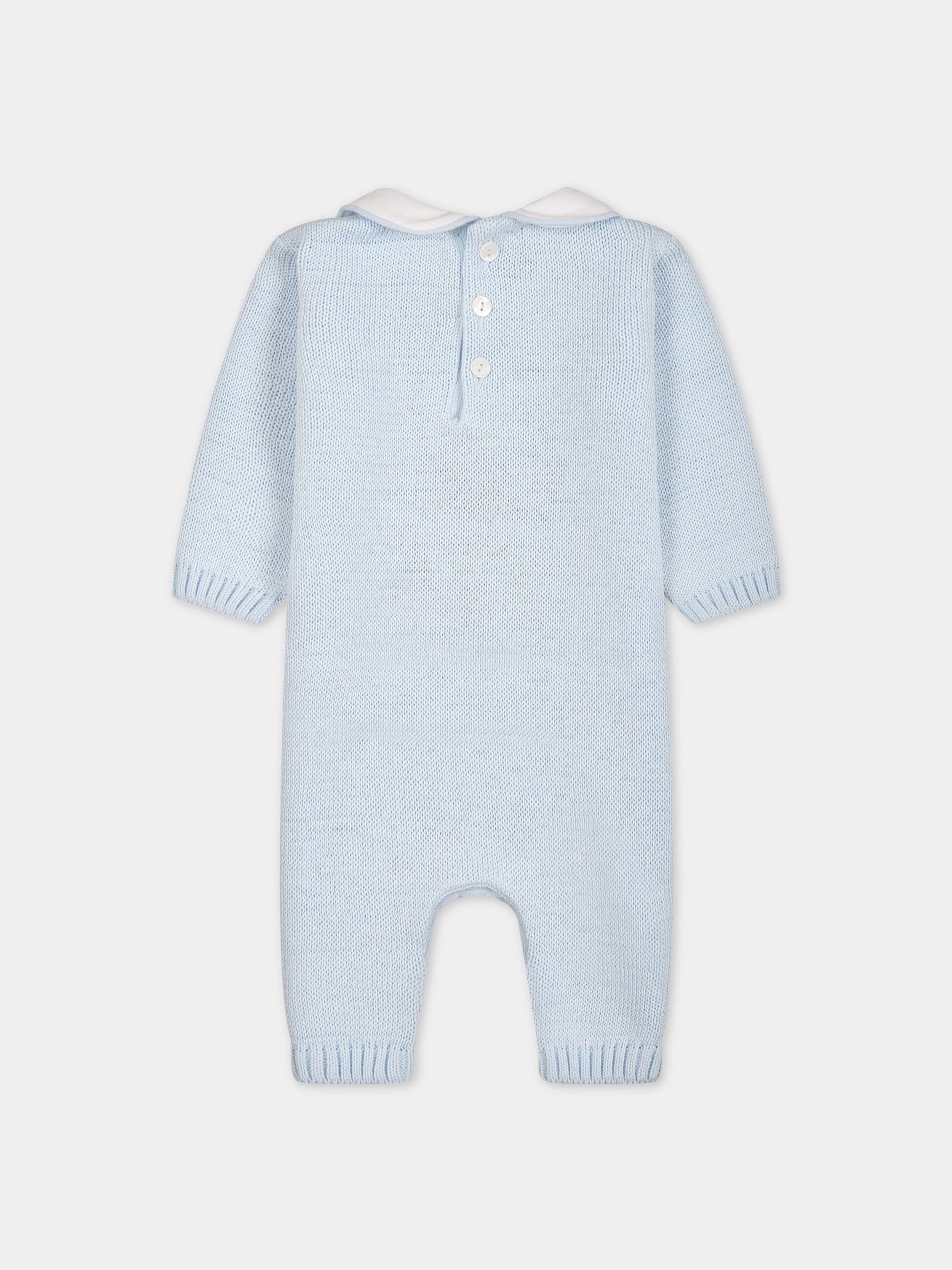 Pagliaccetto celeste per neonato con orso,Little Bear,6125 CIELO