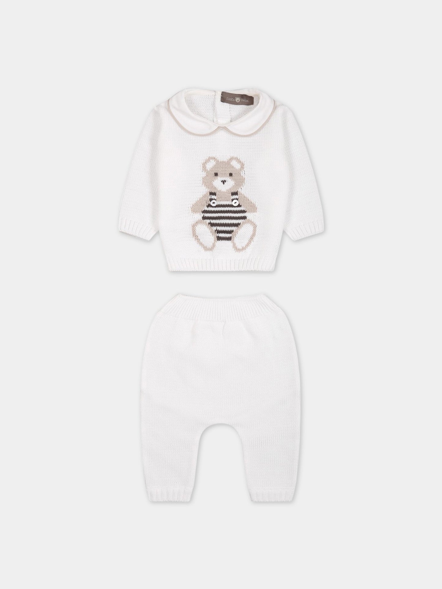 Completo bianco per neonati con orso,Little Bear,6126 BIANCO