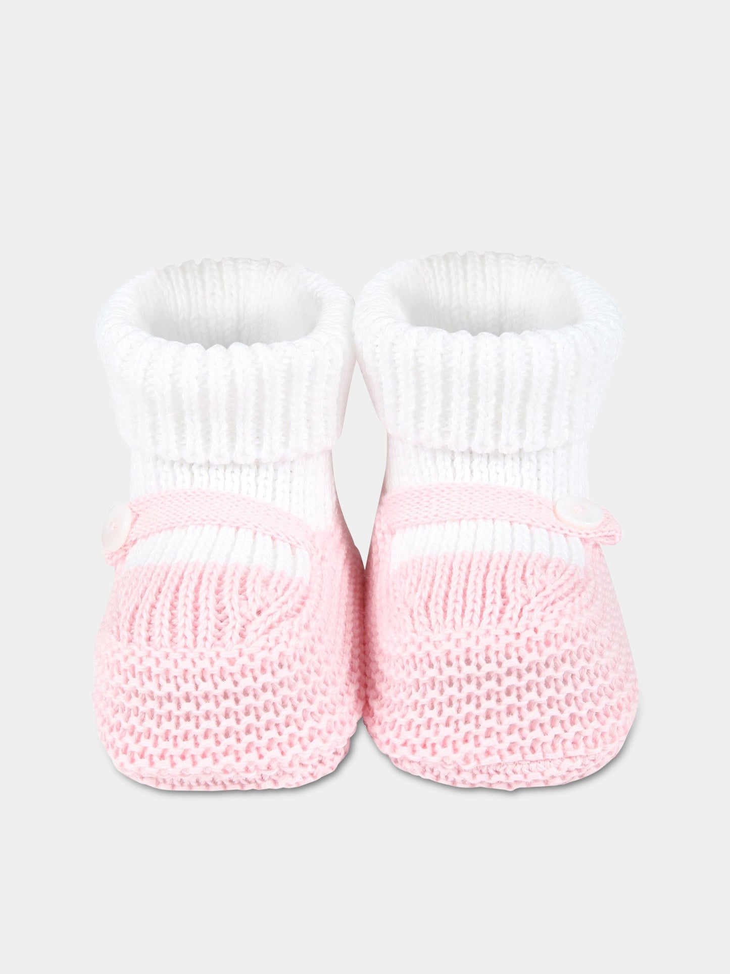 Babbucce multicolor per neonata,Little Bear,6112 BIANCO/ROSA
