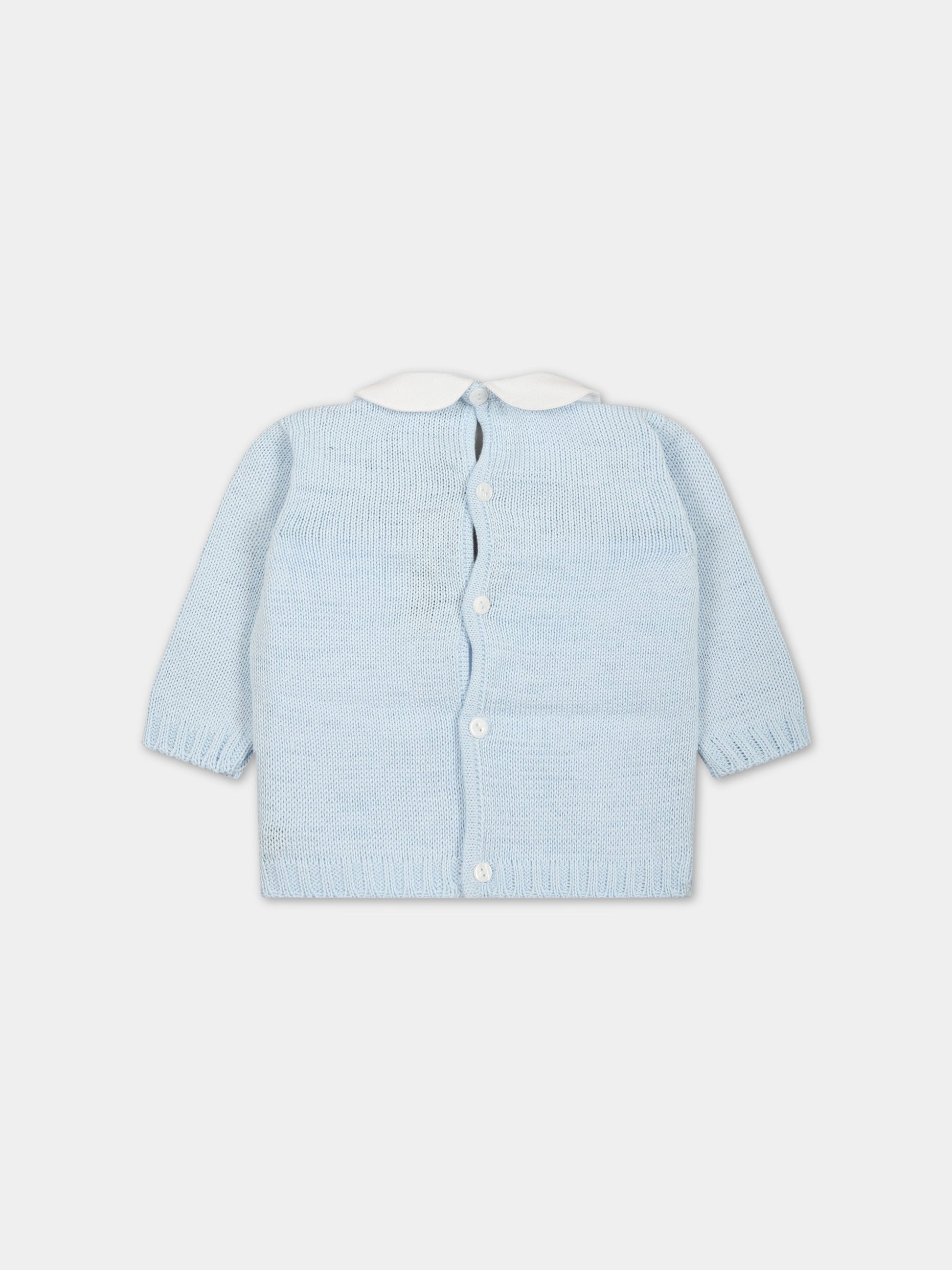 Maglione celeste per neonato,Little Bear,6023 CIELO