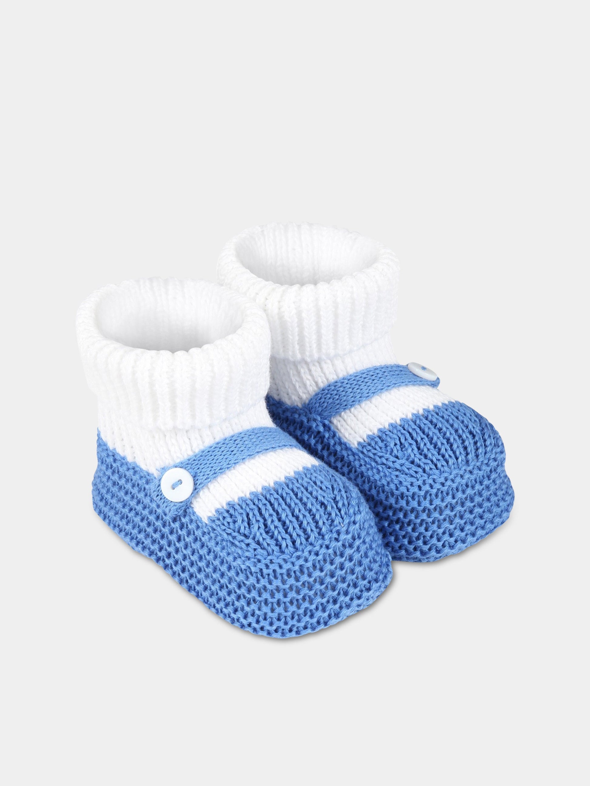 Babbucce multicolor per neonato,Little Bear,6112 BIANCO/AZZURRO