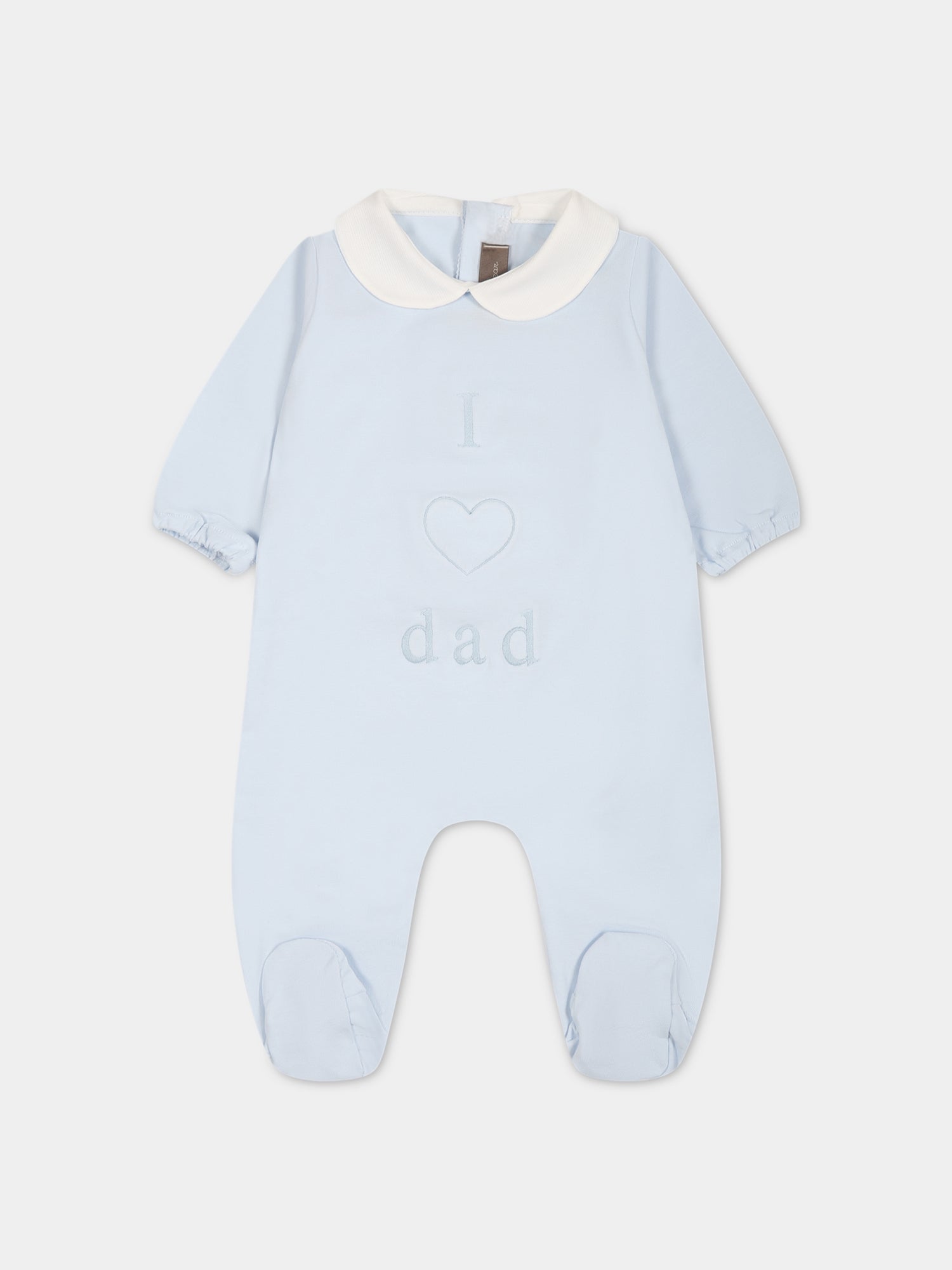 Tutina celeste per neonato con scritta e cuore,Little Bear,6037 CIELO