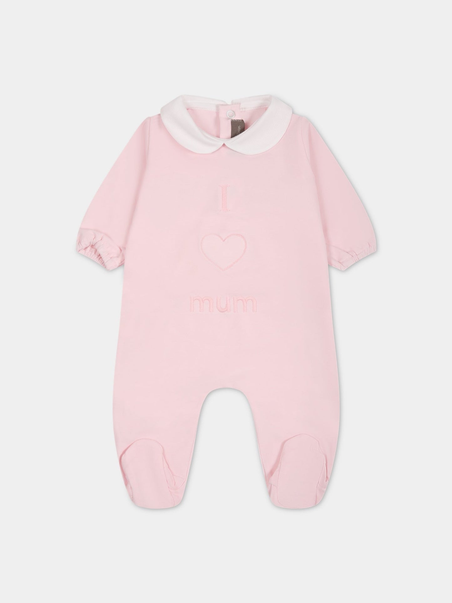 Tutina rosa per neonata con scritta e cuore,Little Bear,6038 ROSA
