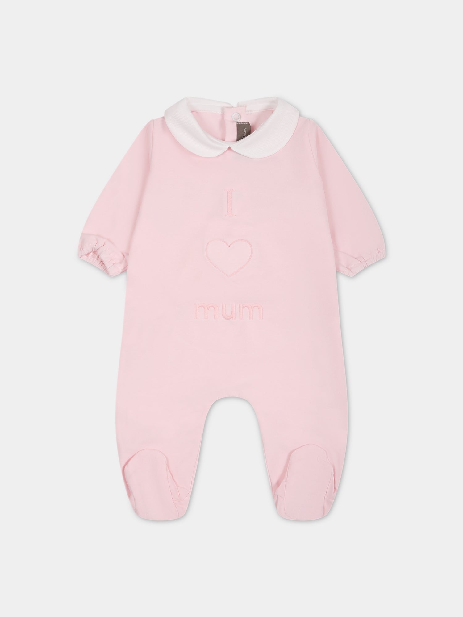 Tutina rosa per neonata con scritta e cuore,Little Bear,6038 ROSA