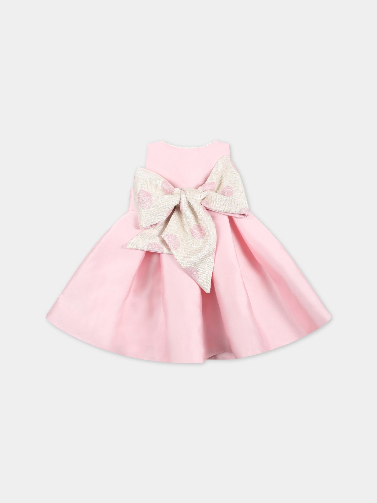 Vestito rosa per neonata con fiocco,La Stupenderia,CBAB62S03 Q65