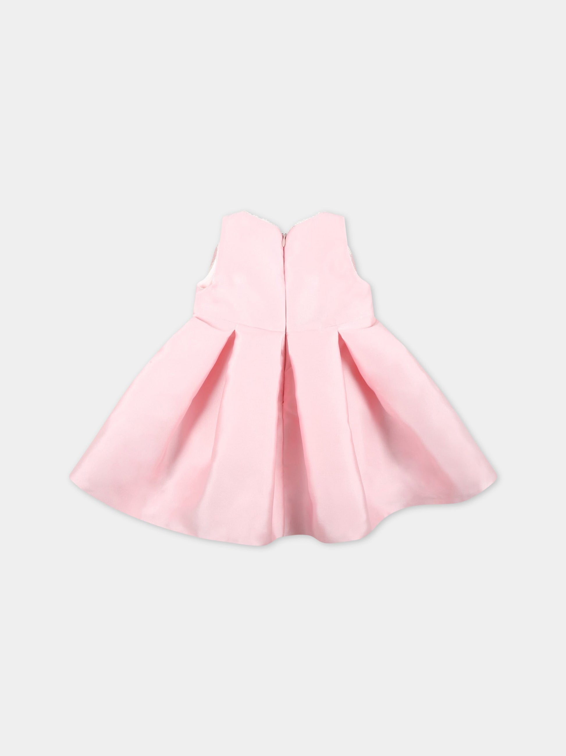 Vestito rosa per neonata con fiocco,La Stupenderia,CBAB62S03 Q65