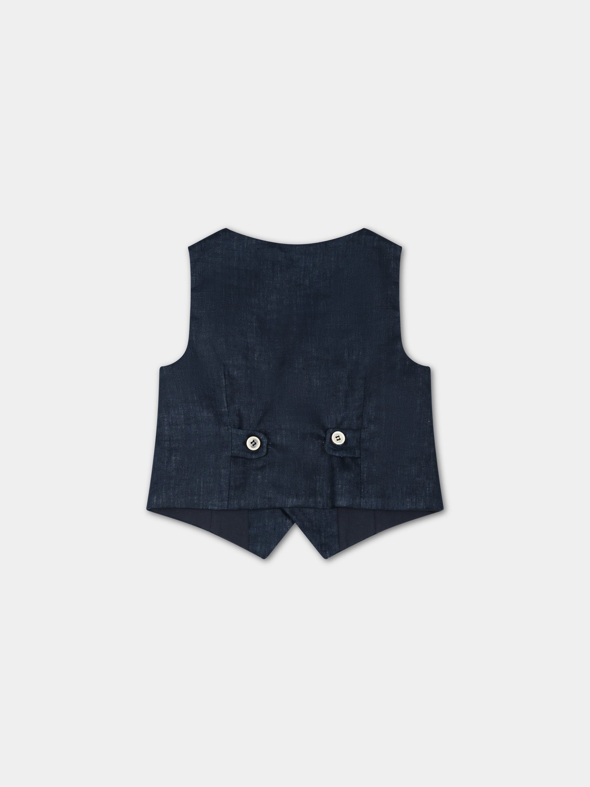 Panciotto blu per neonato,La Stupenderia,CJGL91D16 S09