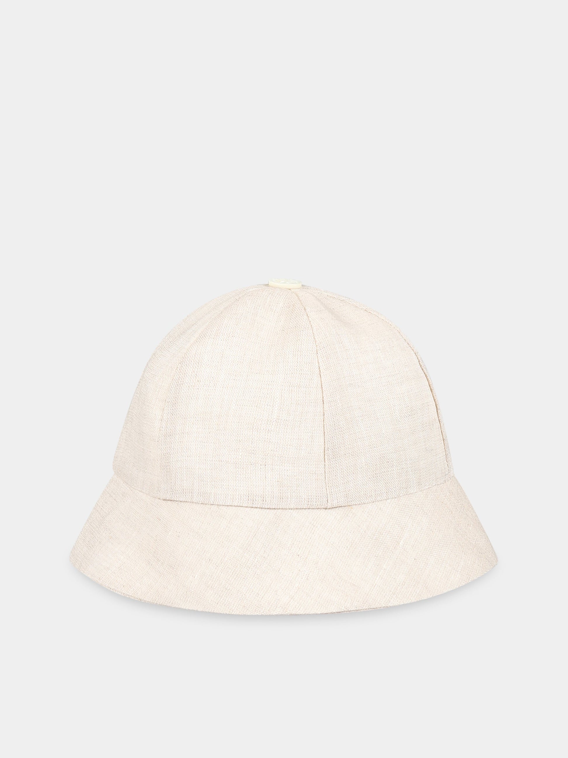 Cappello beige per neonato,La Stupenderia,TBCP55D05 D05