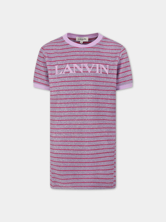 Vestito viola per bambina con logo,Lanvin Petite,N12065 933