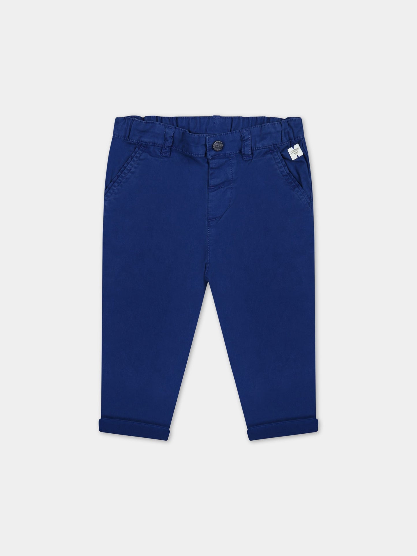 Pantaloni blu per neonato con patch logato,Carrement Beau,Y04134 830