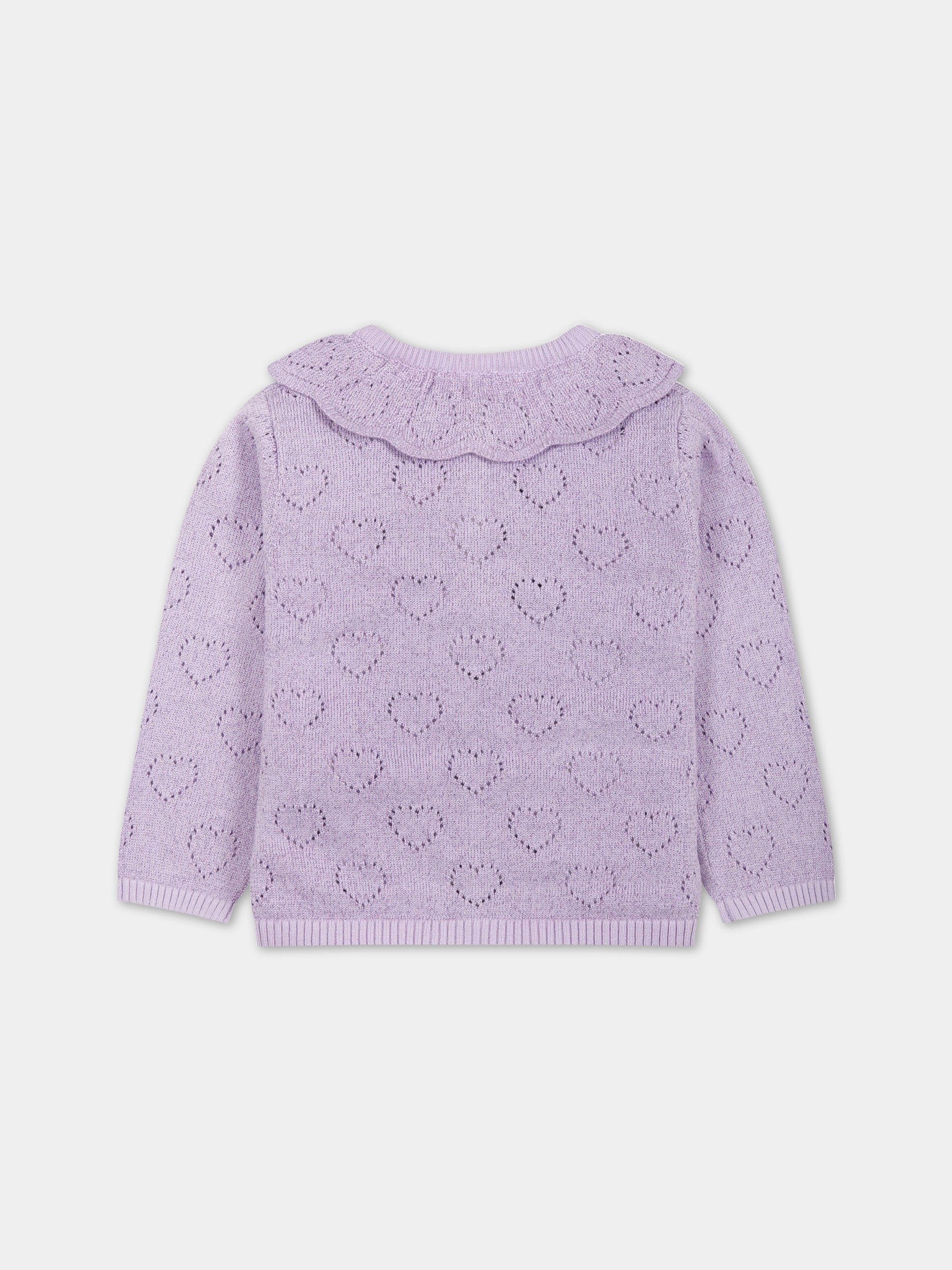 Cardigan lilla per neonata con logo,Carrement Beau,Y05219 935