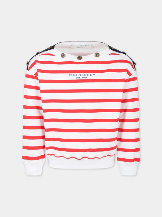 Felpa multicolor per bambina con logo,Philosophy,PJFE125 FE144 B020