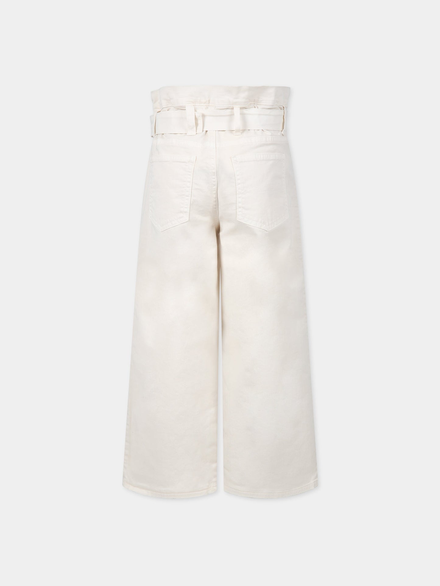 Pantaloni avorio per bambina con patch e logo,Philosophy,PJPA127 CE234 0001