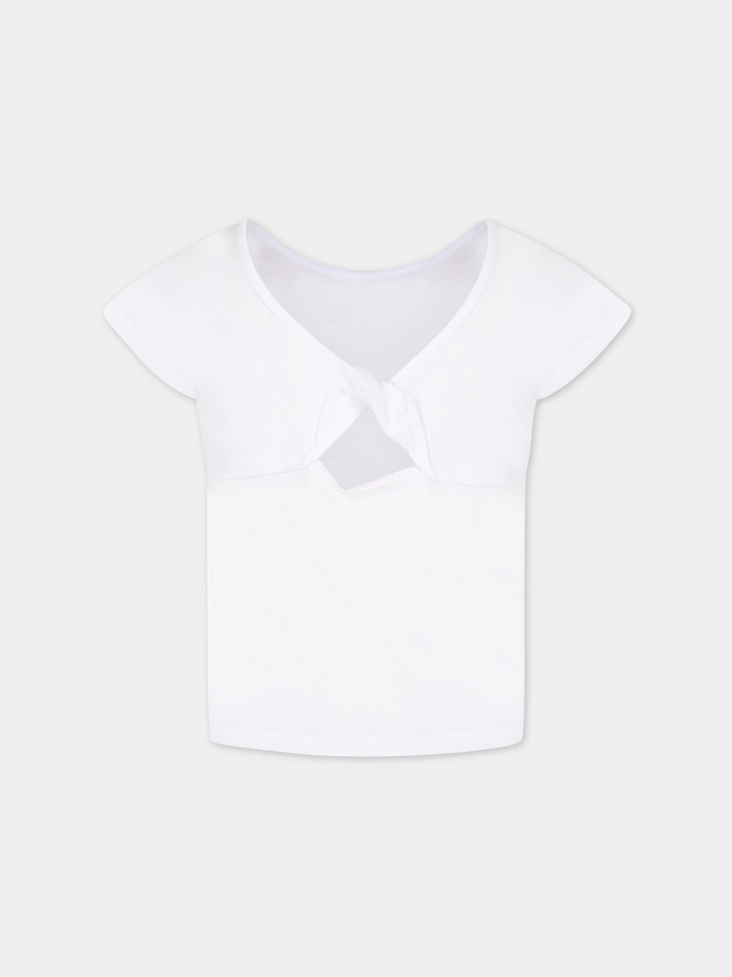 T-shirt bianca per bambina con farfalle,Billieblush,U15B24 10P