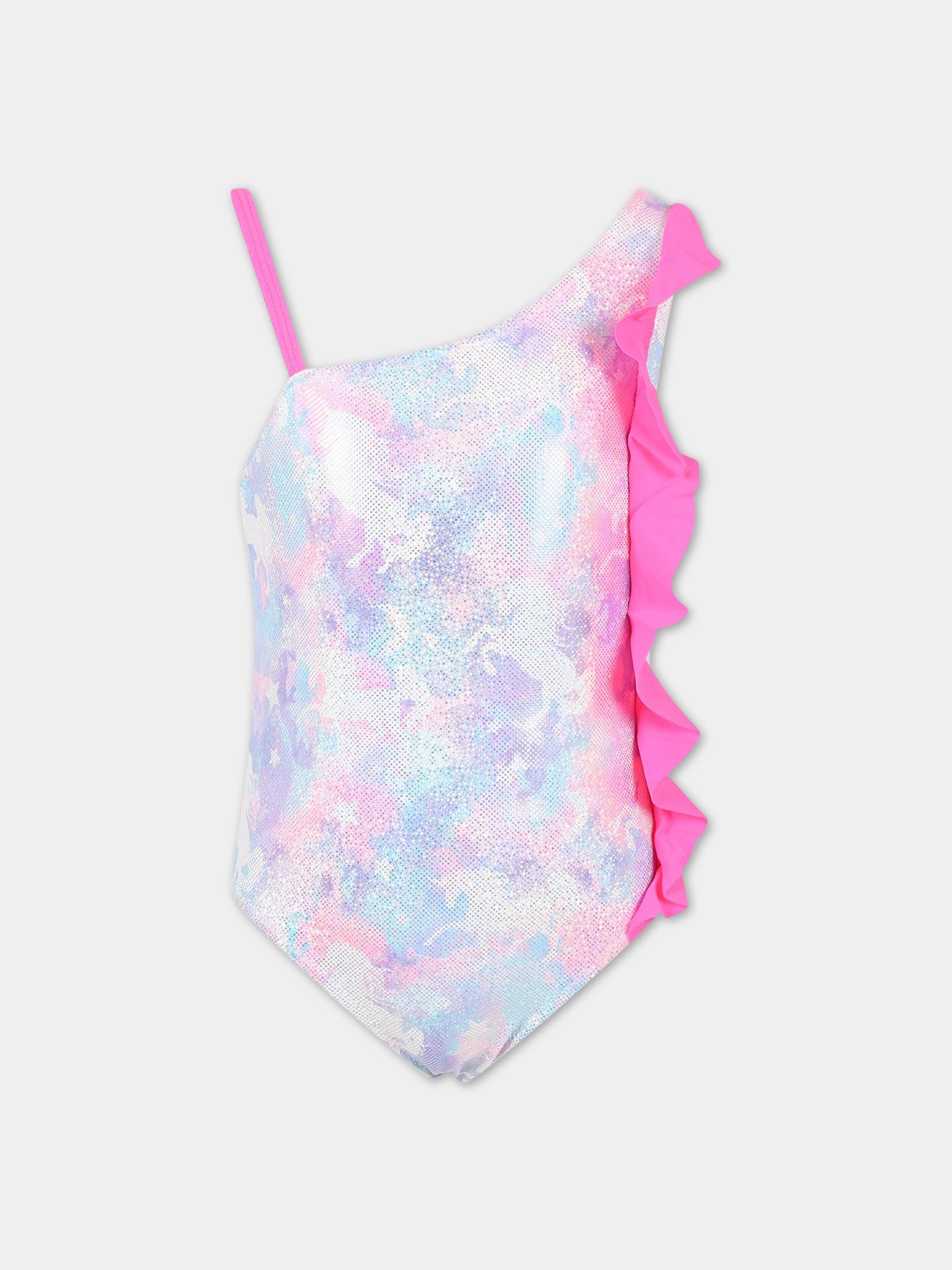 Costume multicolor intero da bambina con unicorni,Billieblush,U10502 Z41