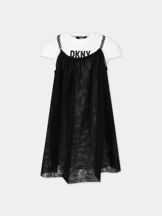 Completo multicolor per bambina con logo,Dkny,D32872 09B