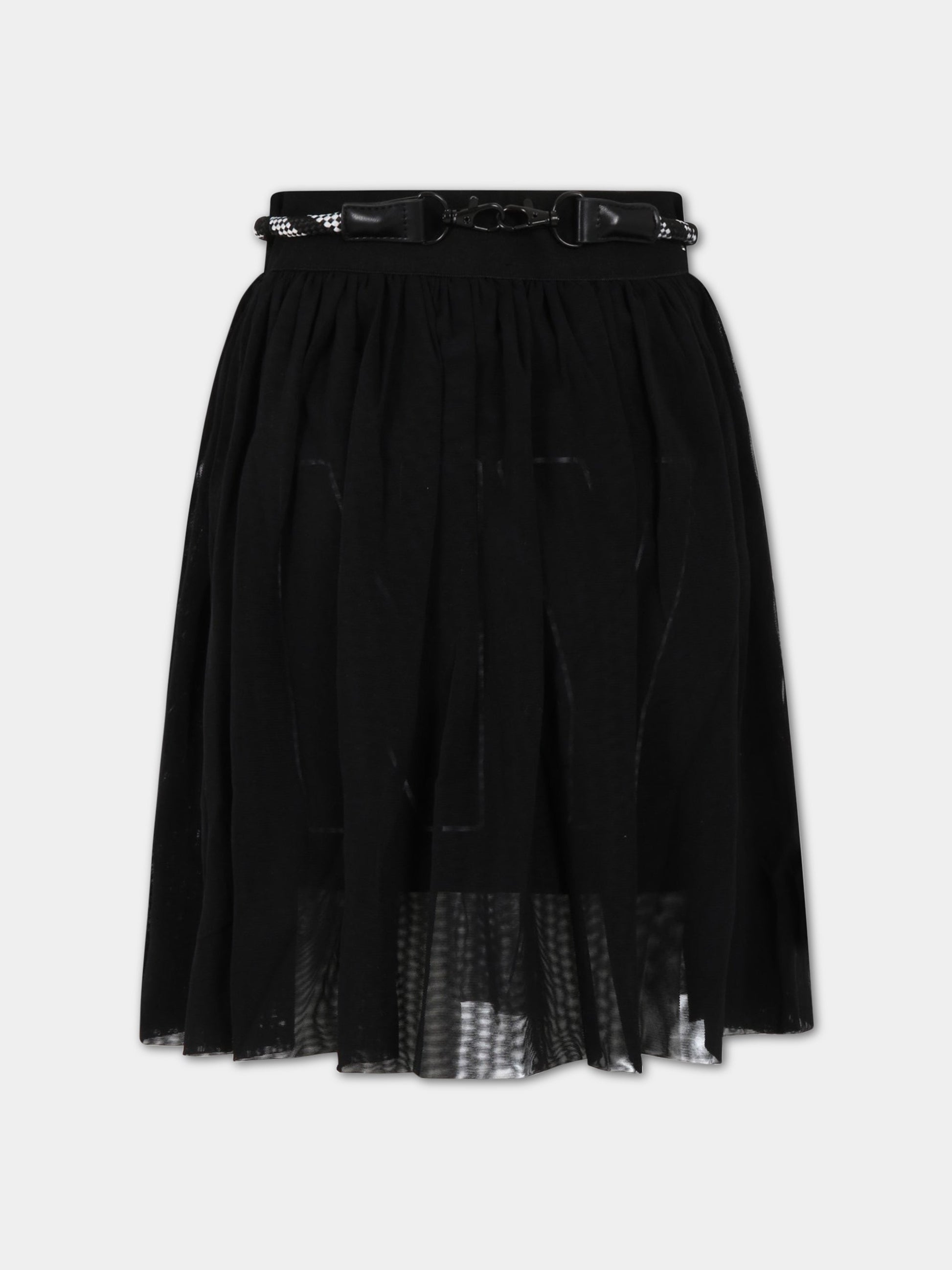 Gonna nera per bambina con logo bianco,Dkny,D3360609B