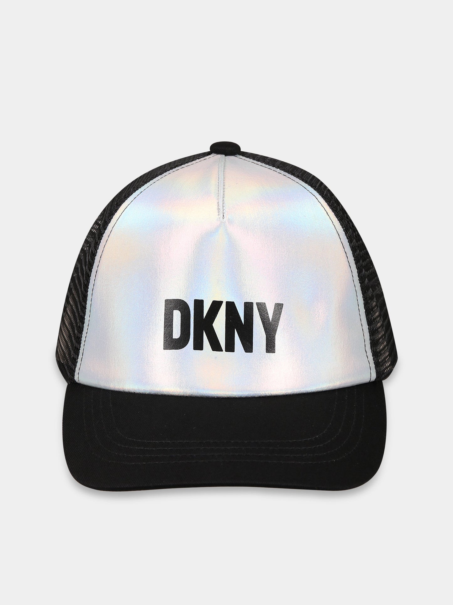 Cappello argento per bambina con logo,Dkny,D31302 111