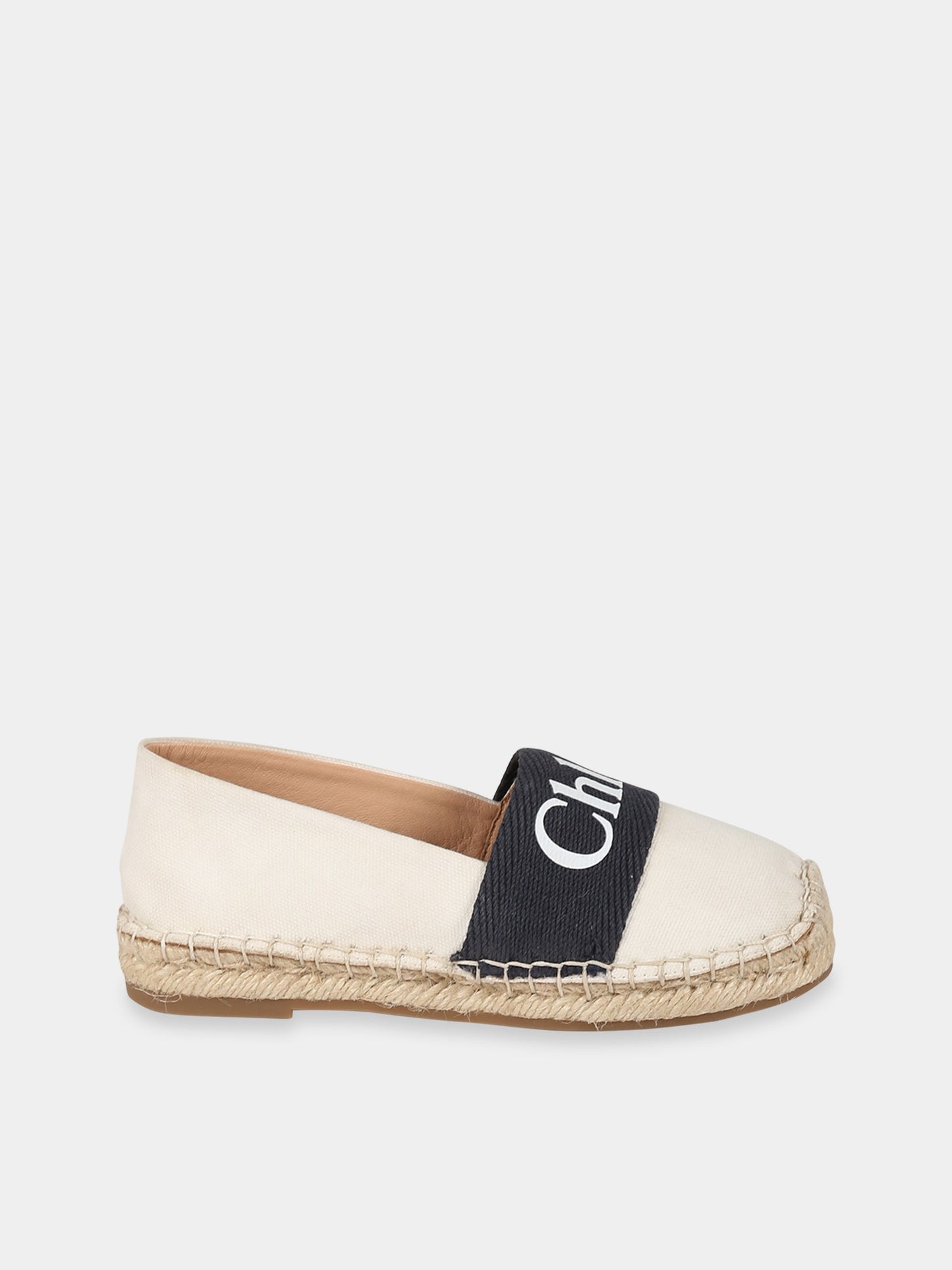 Espadrillas avorio per bambina con logo,Chloé Kids,C19176 148