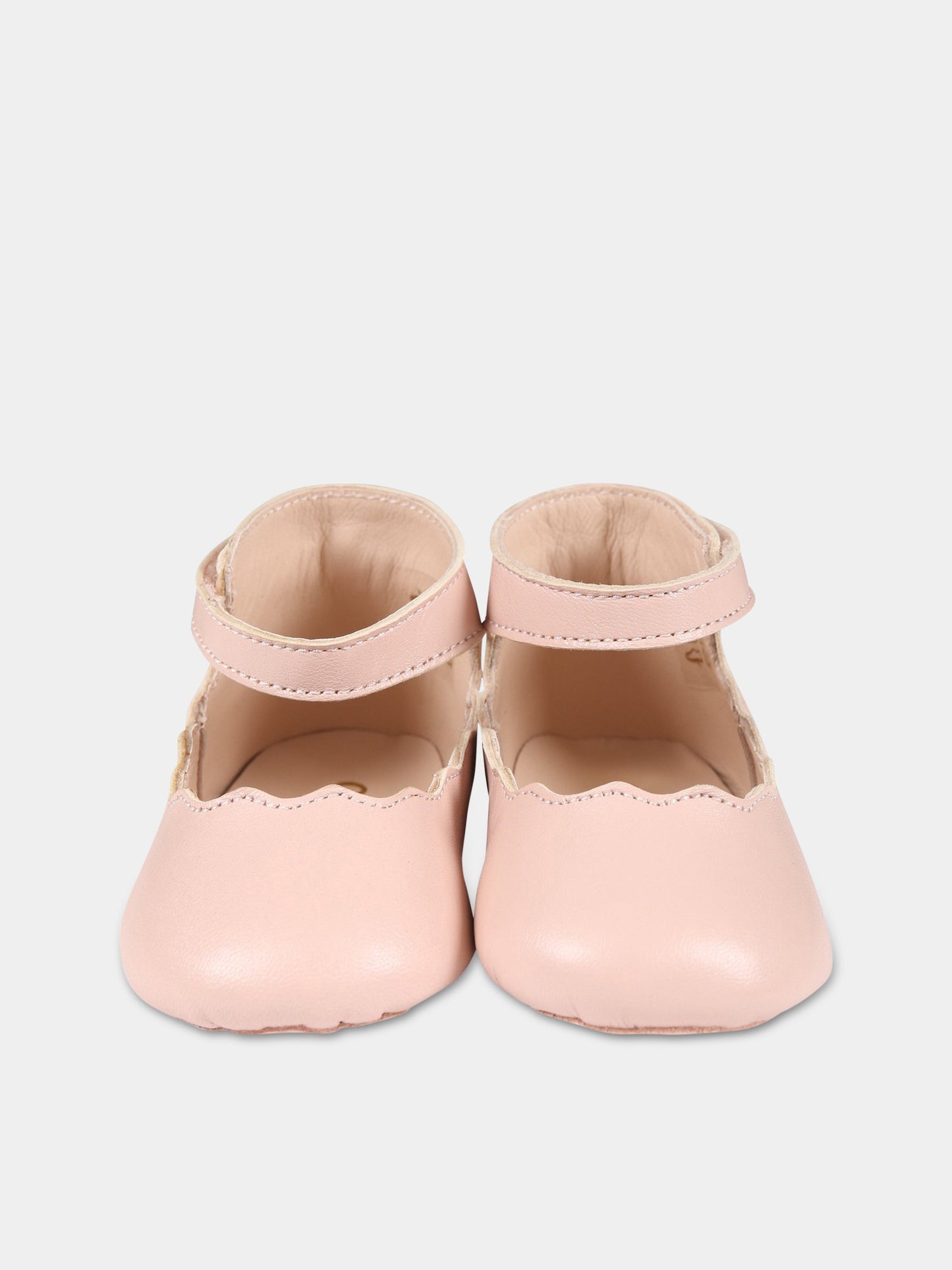 Ballerine rosa per neonata con logo,Chloé Kids,C99145 45K
