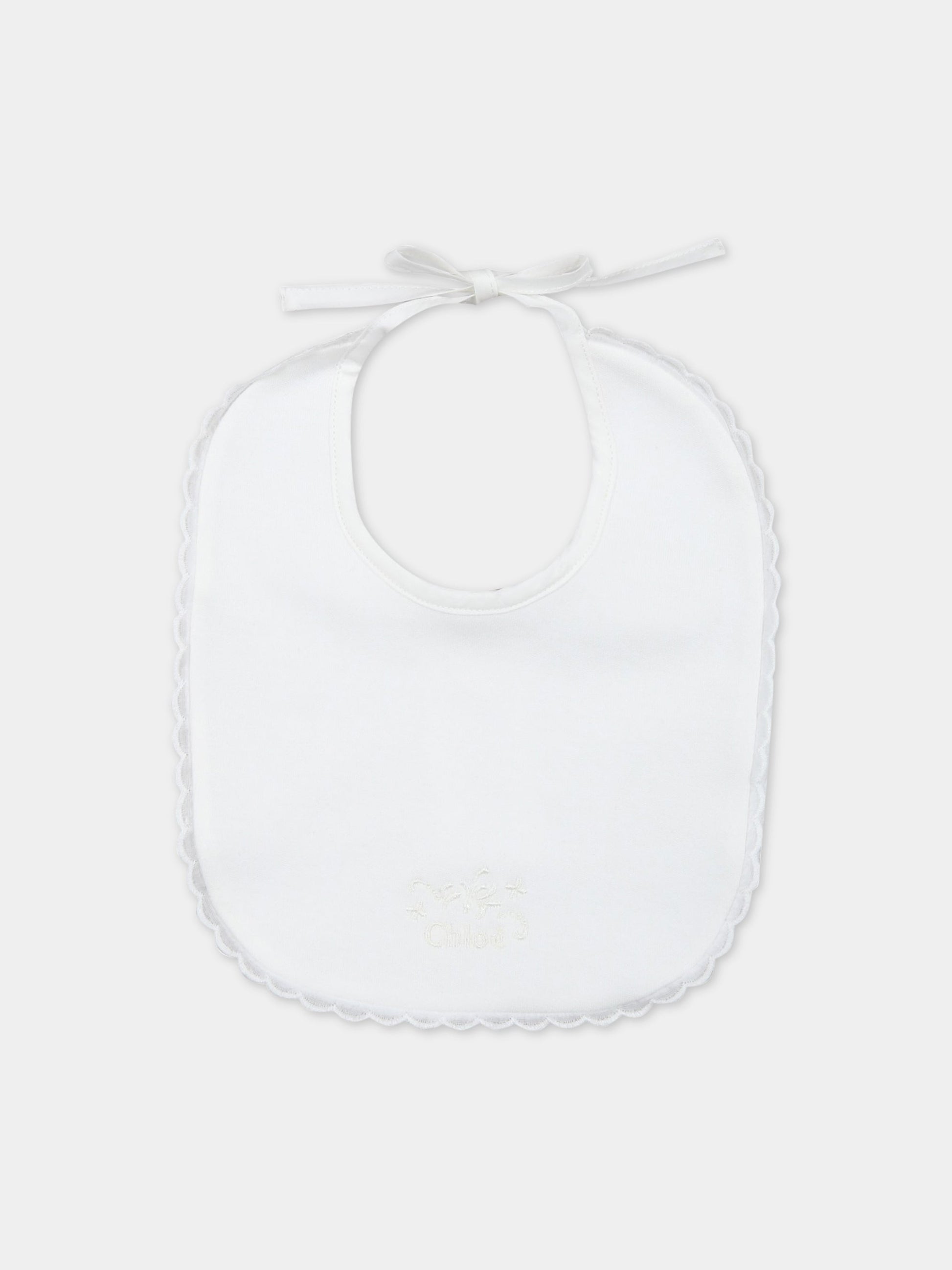 Set bianco per neonata con logo,Chloé Kids,C97302 117