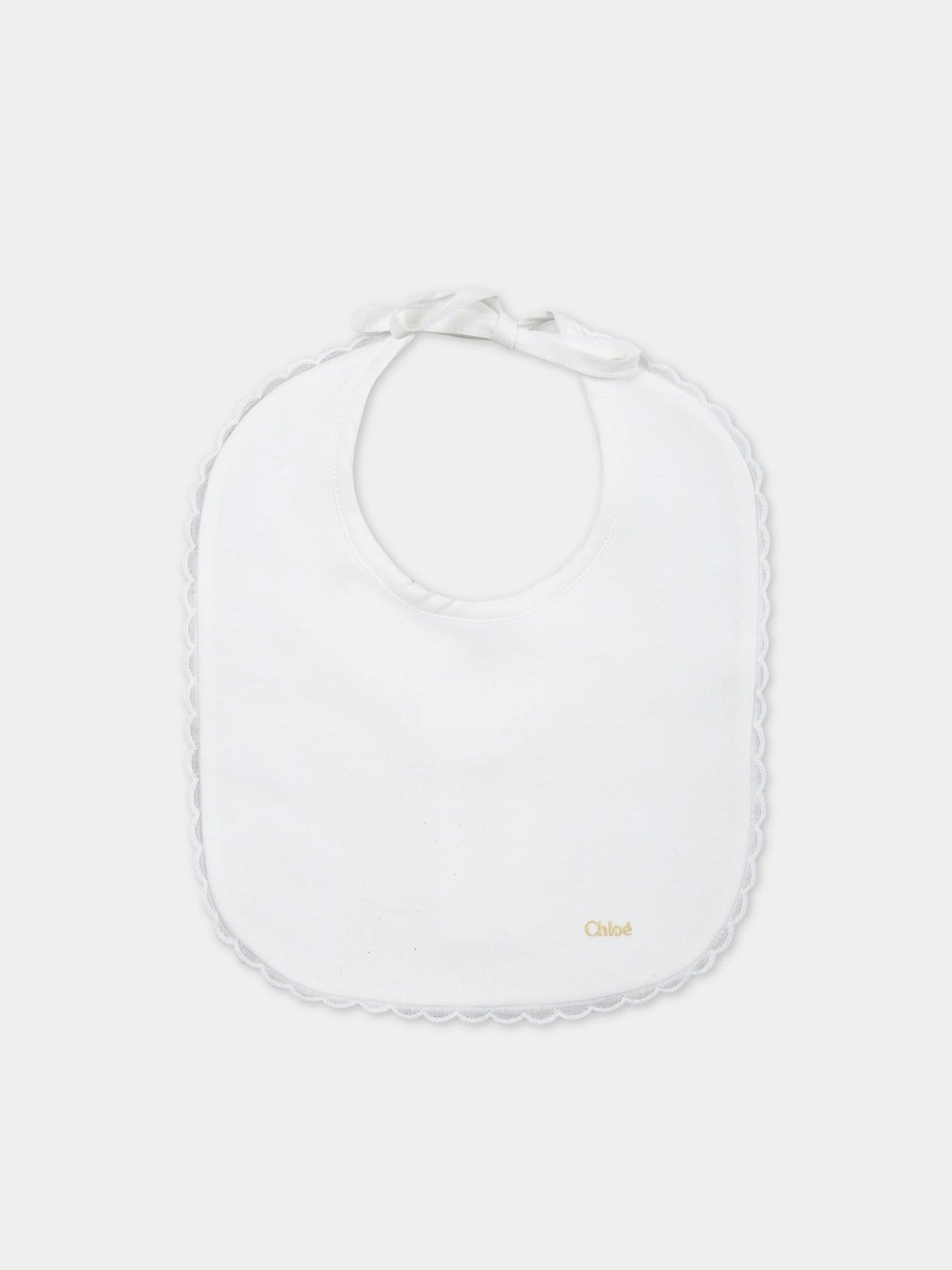 Set bianco per neonata con logo,Chloé Kids,C97303 117
