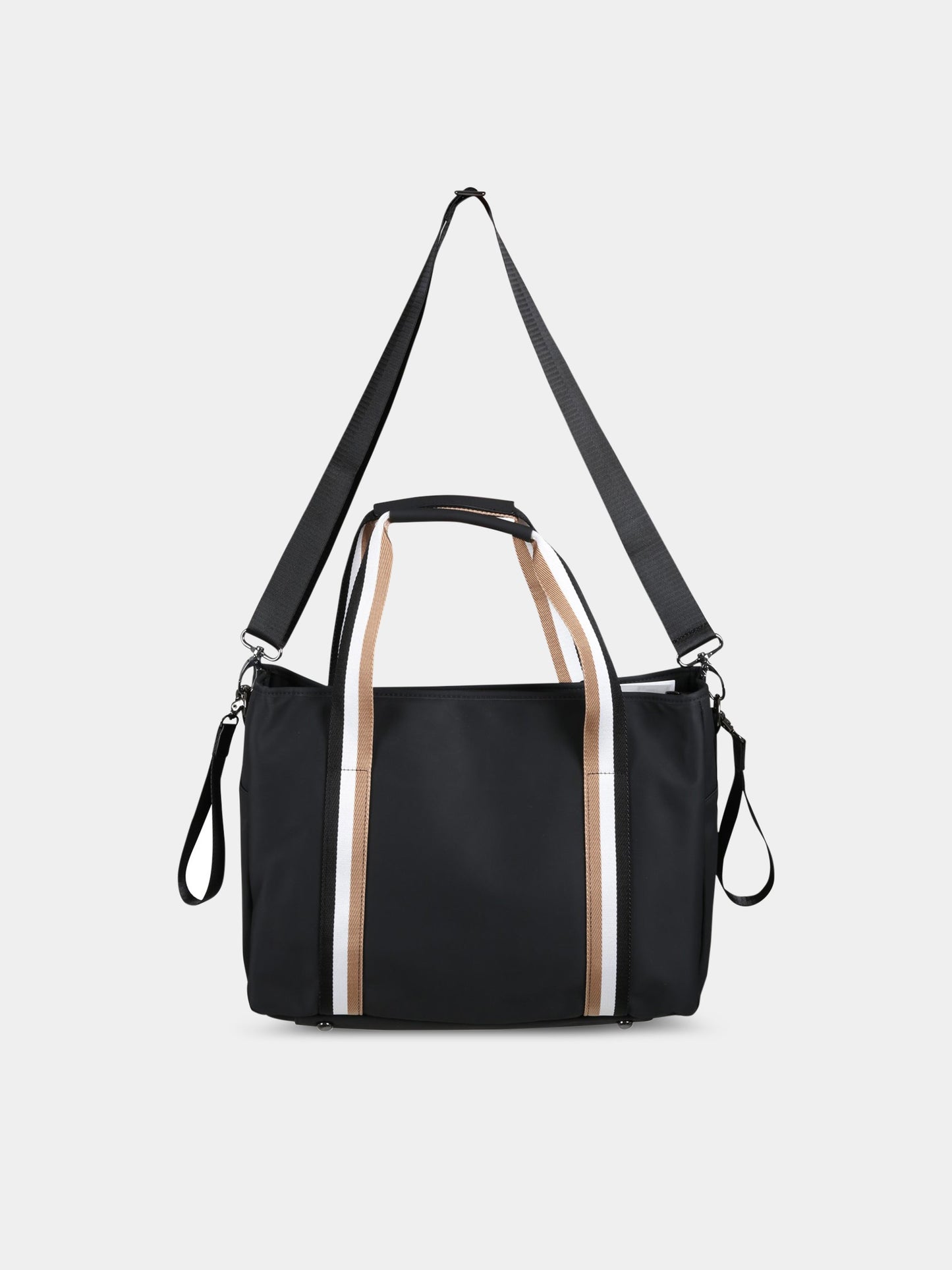Borsa-mamma nera per neonato con patch logato,Boss,J90313 09B