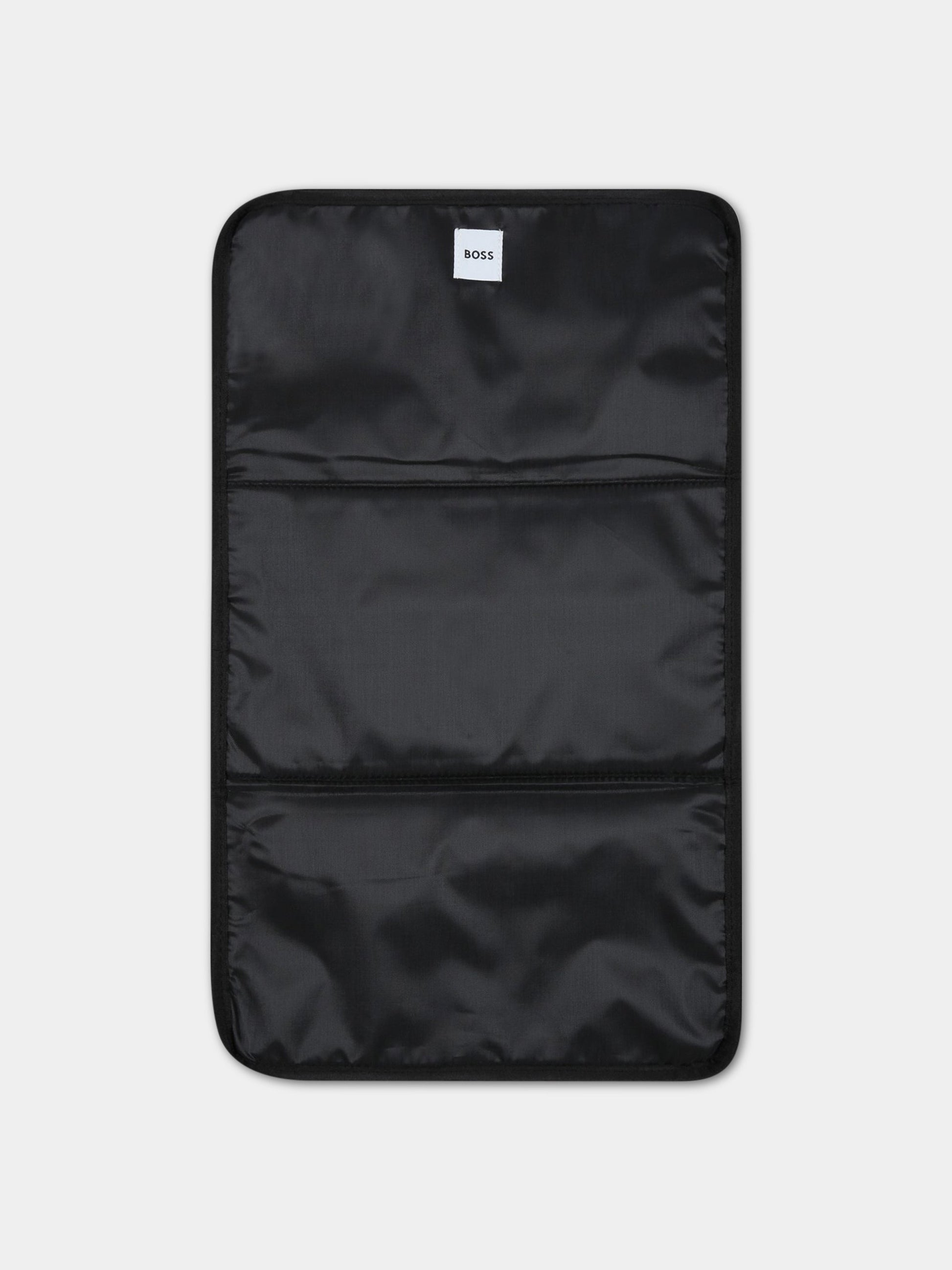 Borsa-mamma nera per neonato con patch logato,Boss,J90309 09B