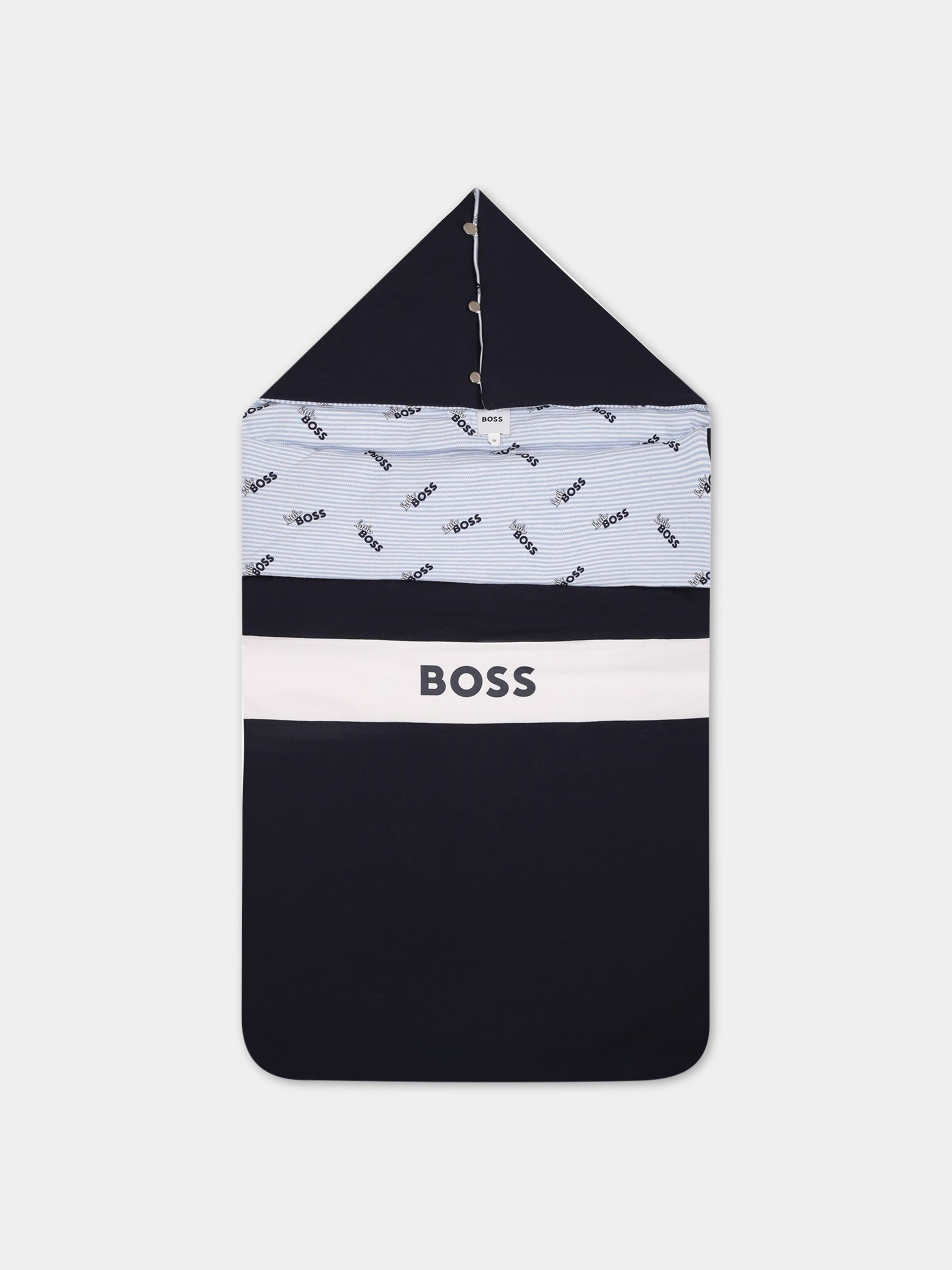 Sacco- nanna blu per neonato con logo,Boss,J90320 849