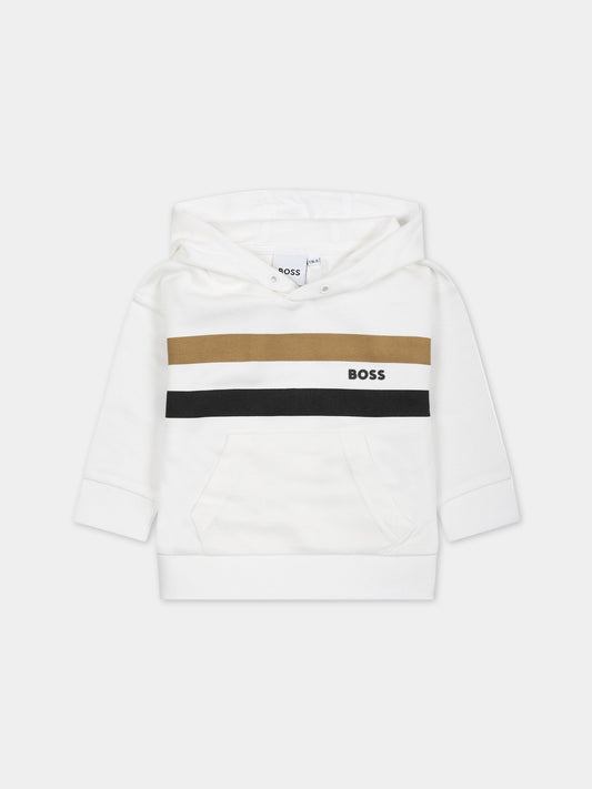 Felapa bianca per neonato con logo,Boss,J05998 10P