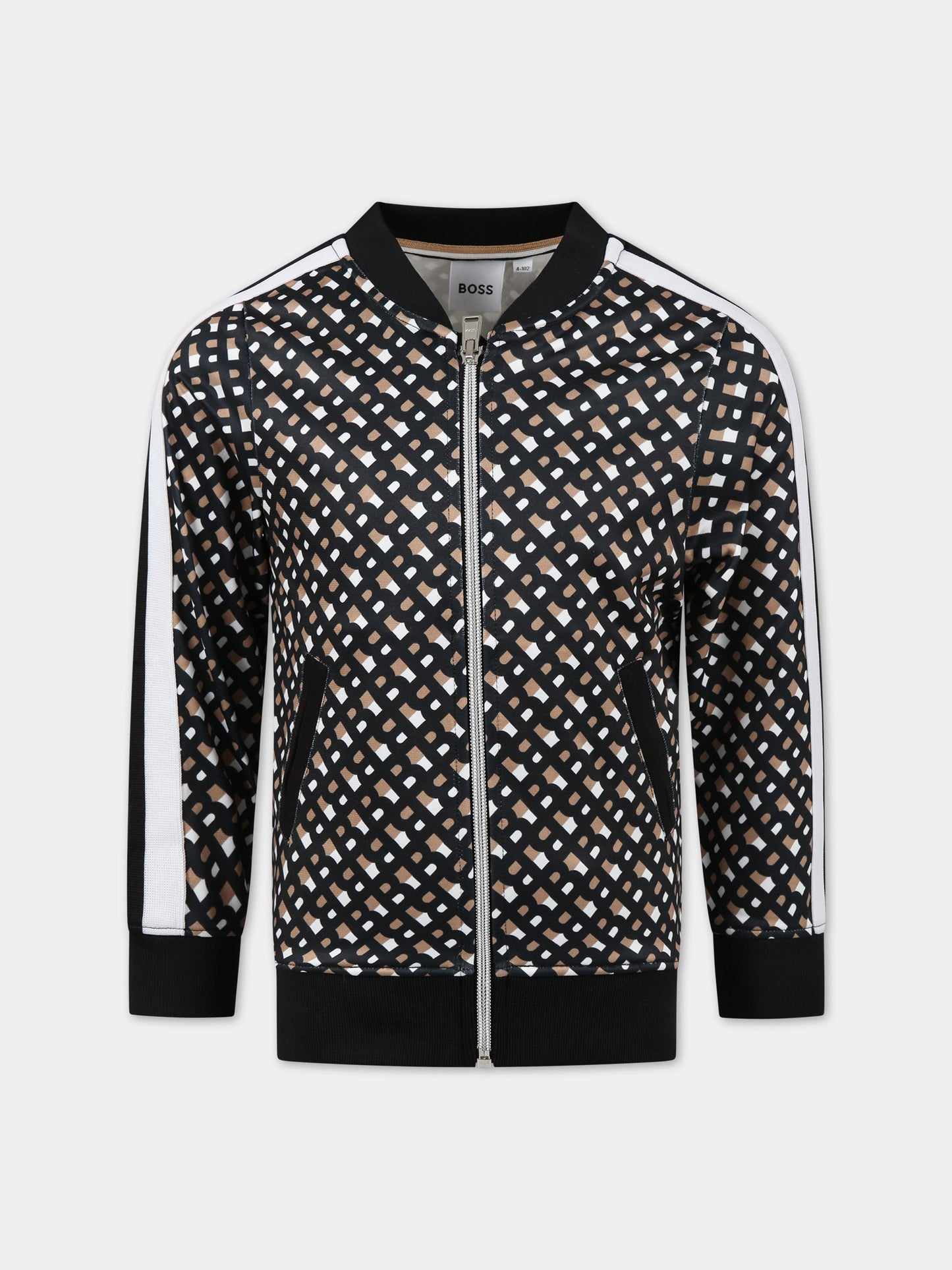 Felpa multicolor per bambino con logo all-over,Boss,J25O58 M13