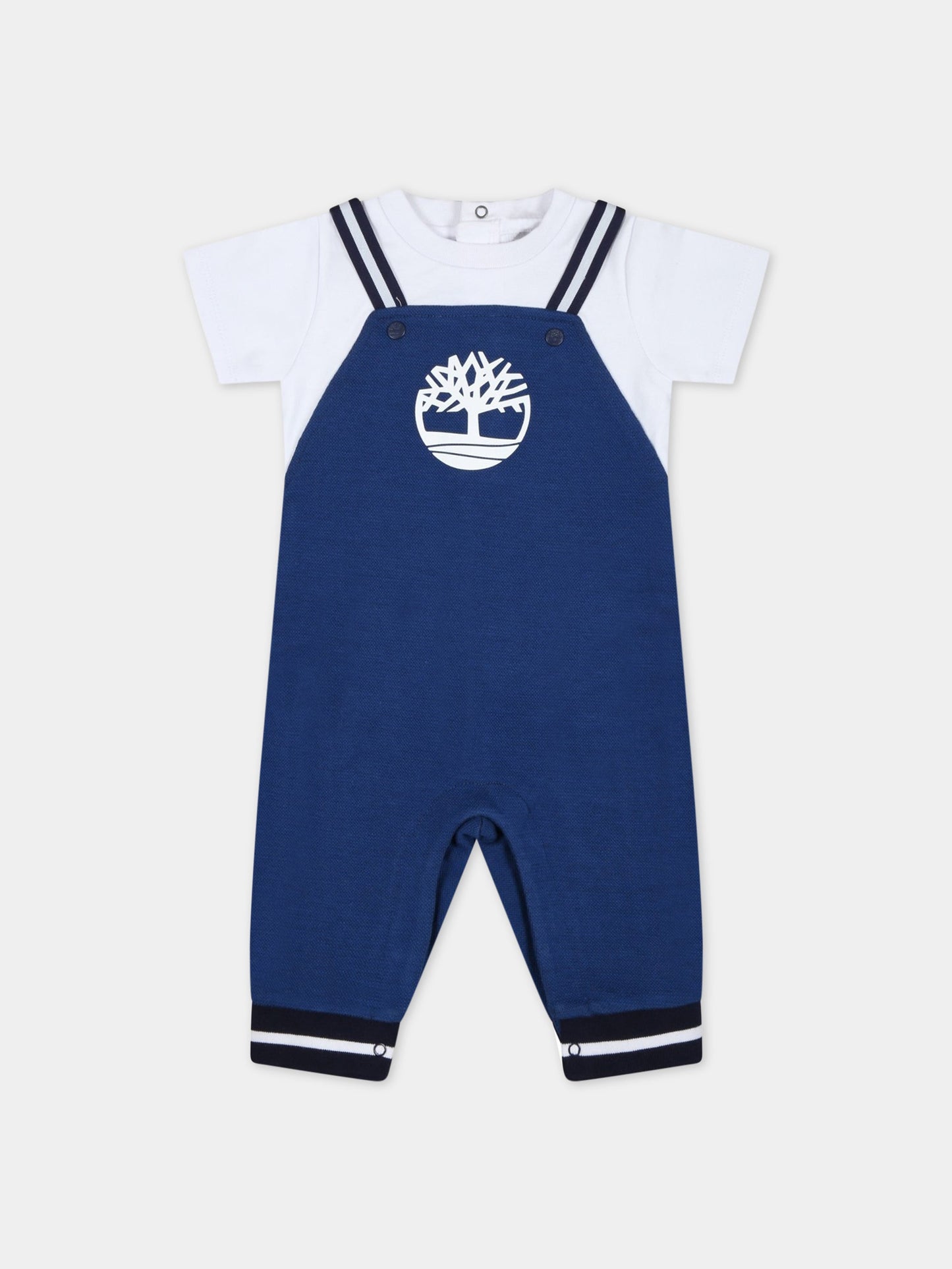 Tutina blu per neonato con albero bianco,Timberland,T94778 830