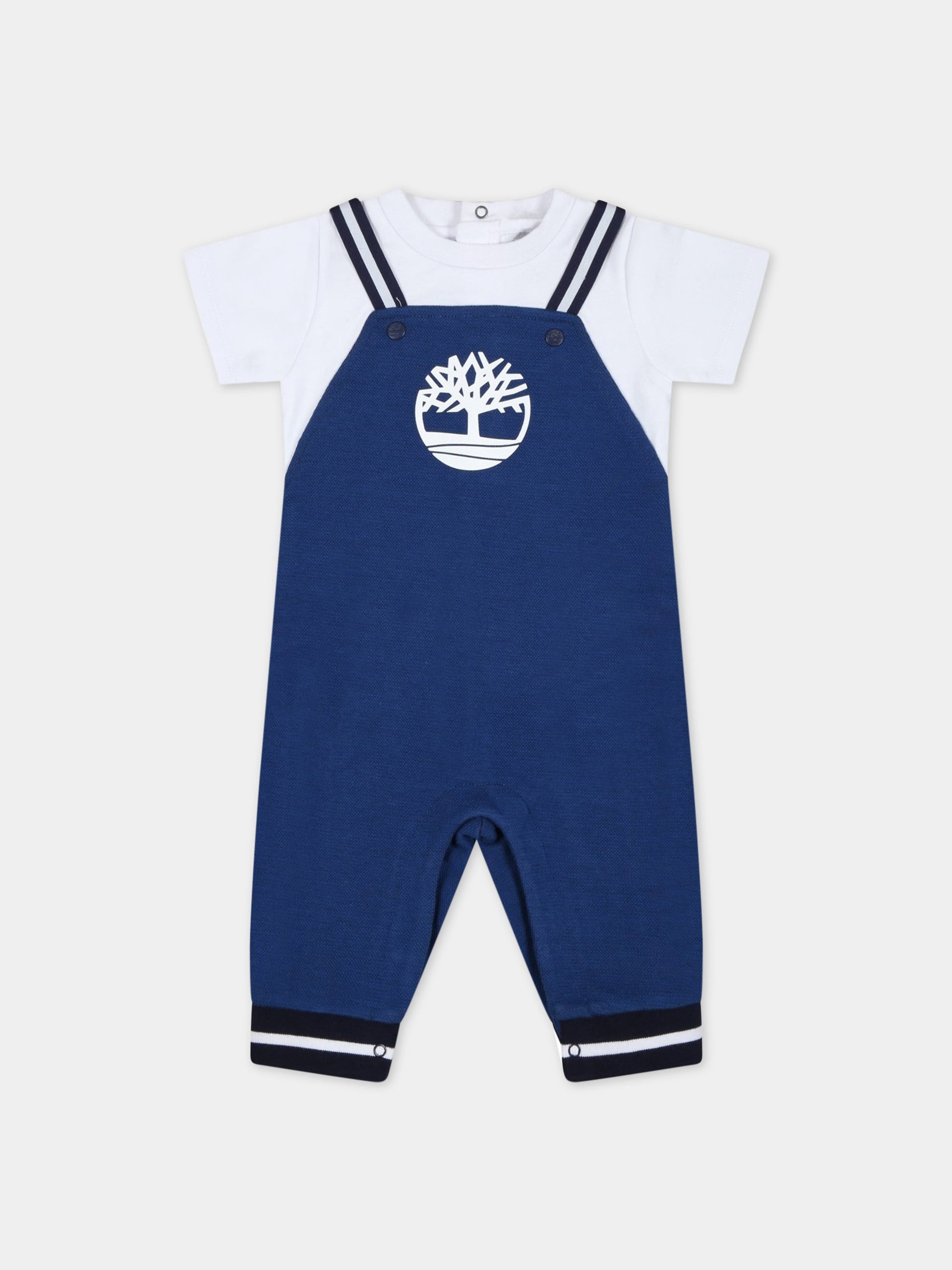 Tutina blu per neonato con albero bianco,Timberland,T94778 830