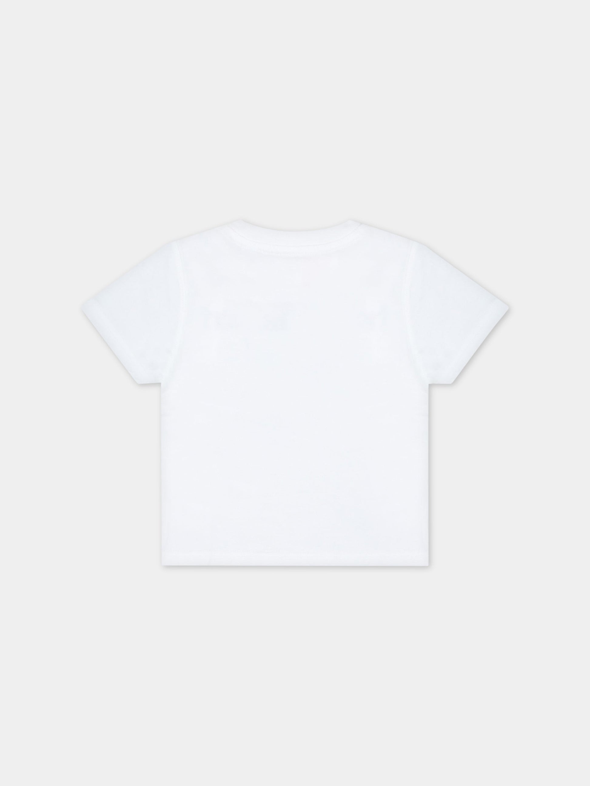 T-shirt bianca per neonato con logo blu,Timberland,T05K87 10P