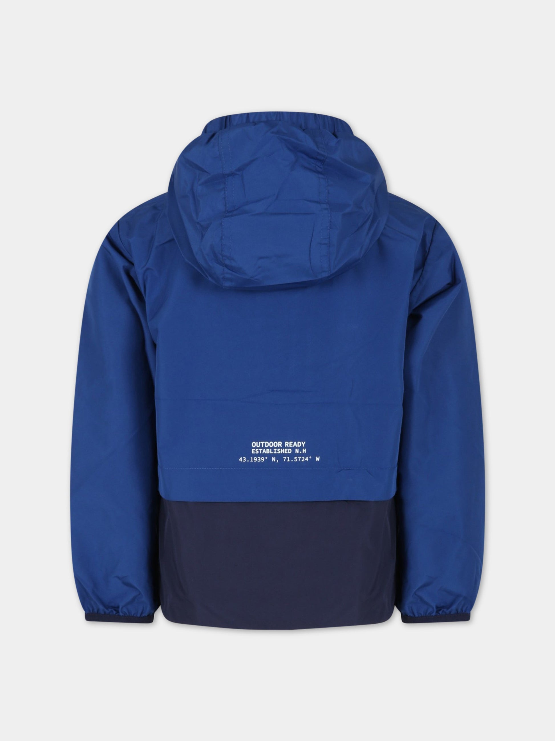 Giacca blu a vento per bambino con logo bianco,Timberland,T26581 830