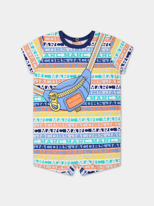 Pagliaccetto multicolor per neonato con stampa e logo,Little Marc Jacobs,W94077 Z41