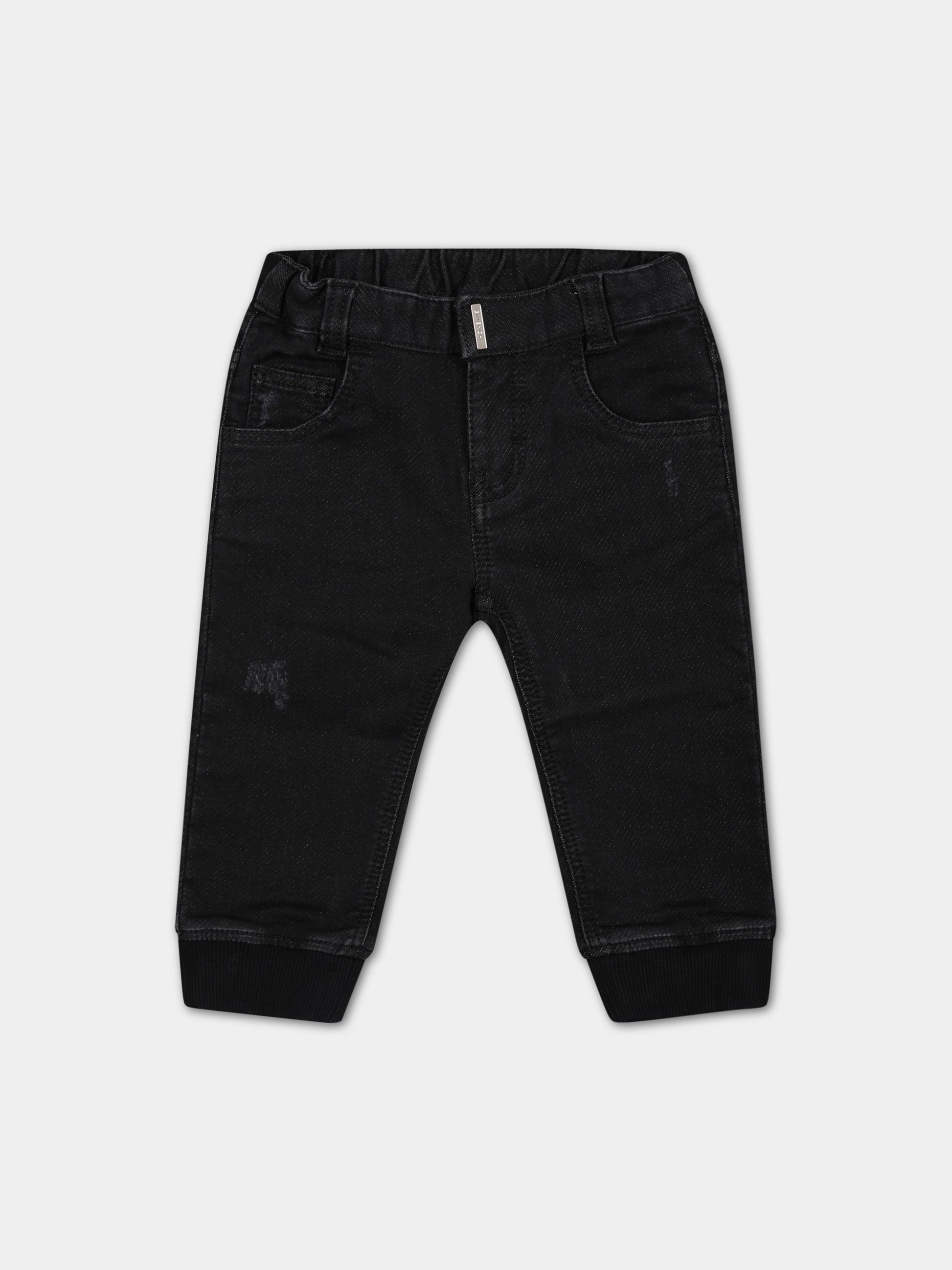 Jeans neri per neonato con logo,Givenchy Kids,H04155 Z11