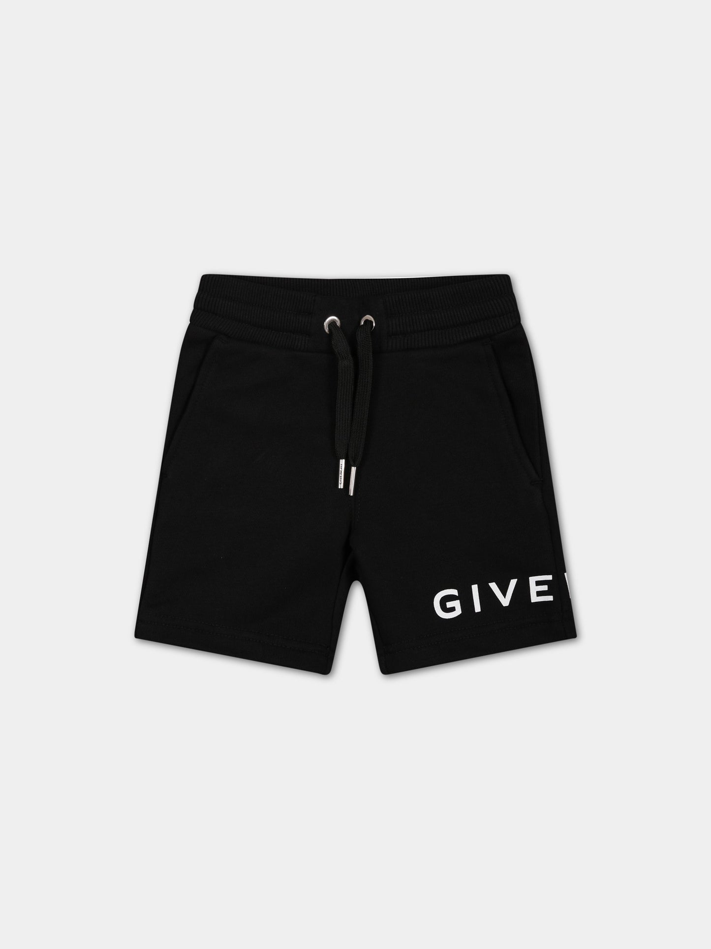 Shorts neri per neonato con logo,Givenchy Kids,H04157 09B