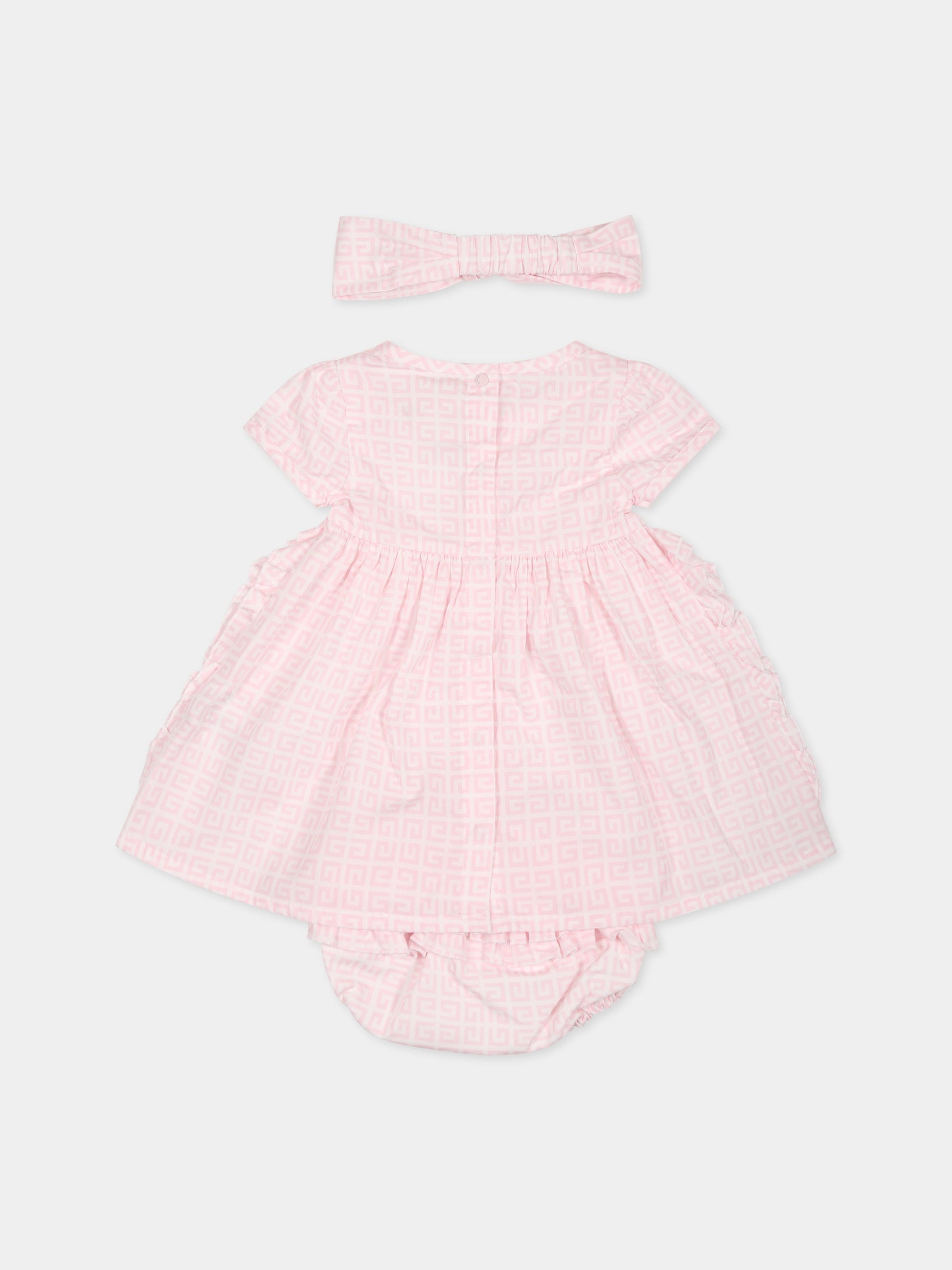 Completo rosa per neonata con motivo 4G,Givenchy Kids,H98168 44Z