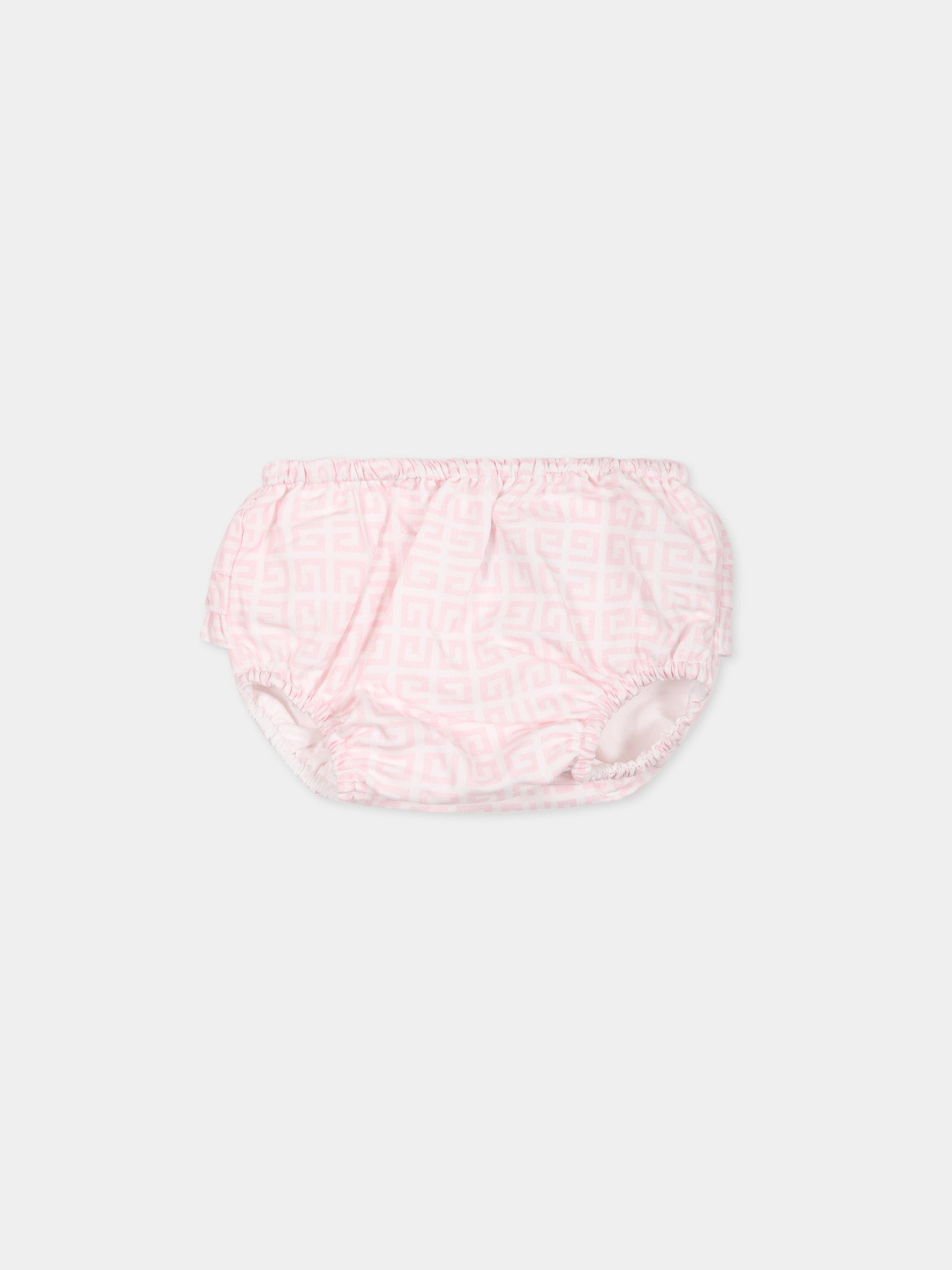 Completo rosa per neonata con motivo 4G,Givenchy Kids,H98168 44Z