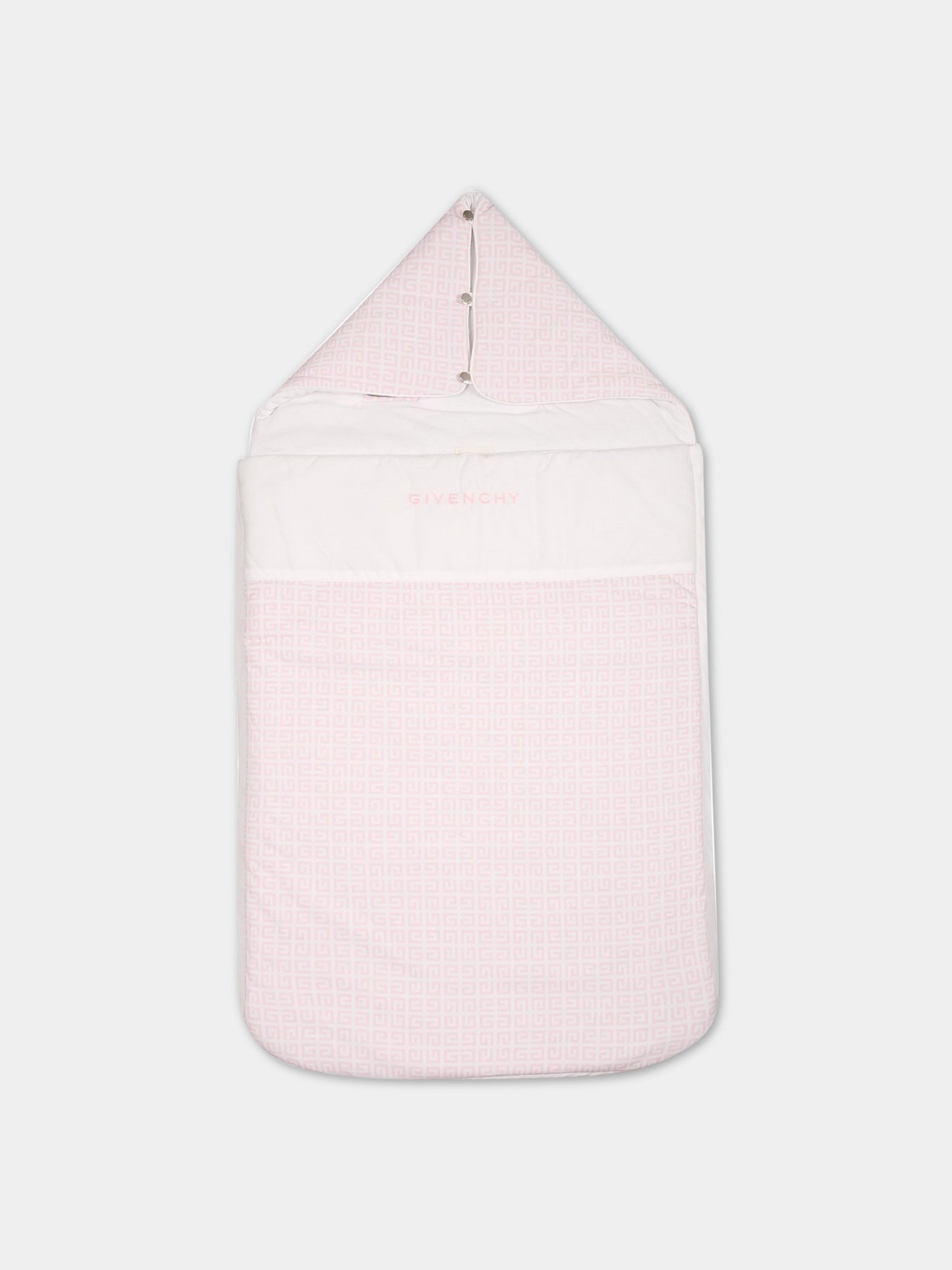 Sacco-nanna bianco per neonata con logo,Givenchy Kids,H90165 44Z