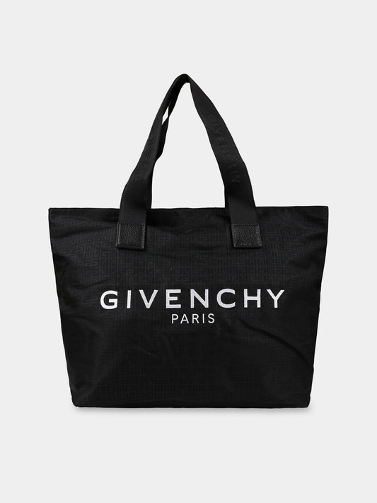 Borsa-mamma nera per neonati con logo e motivo 4G,Givenchy Kids,H90169 09B