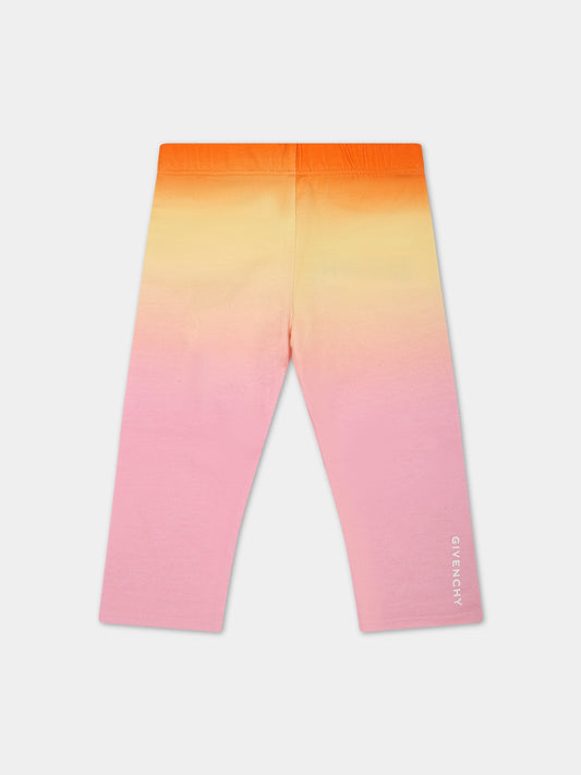 Leggings multicolor per neonata con logo,Givenchy Kids,H04162 Z40