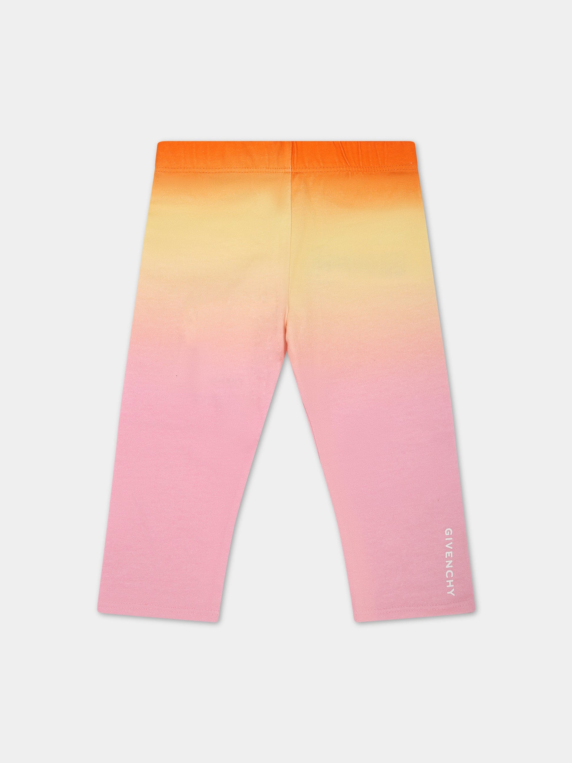 Leggings multicolor per neonata con logo,Givenchy Kids,H04162 Z40