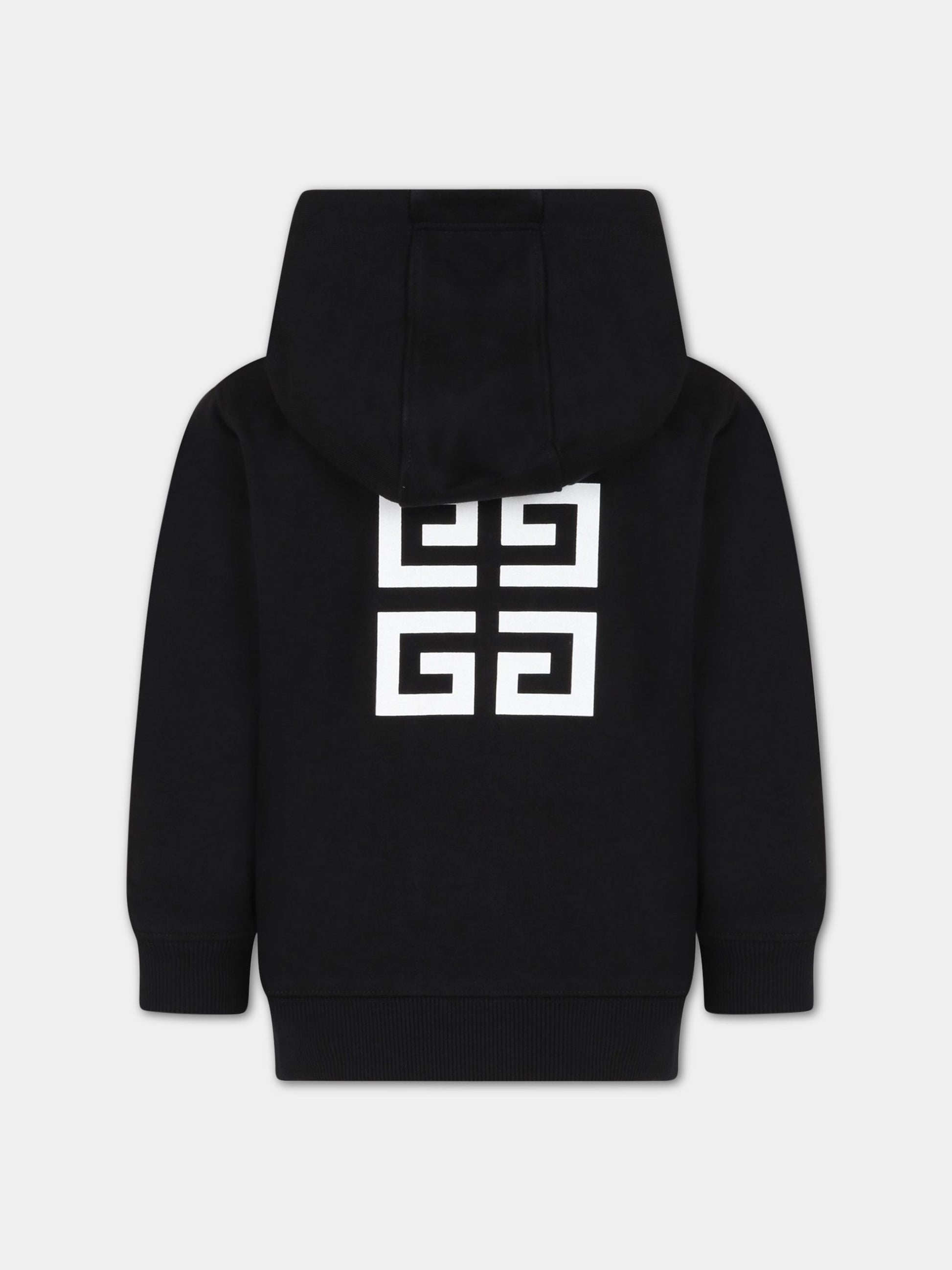 Felpa nera per bambino con logo bianco,Givenchy Kids,H25432 09B