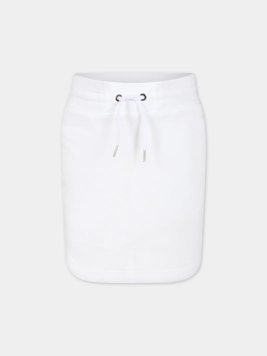 Gonna bianca per bambina con logo,Givenchy Kids,H13179 10P