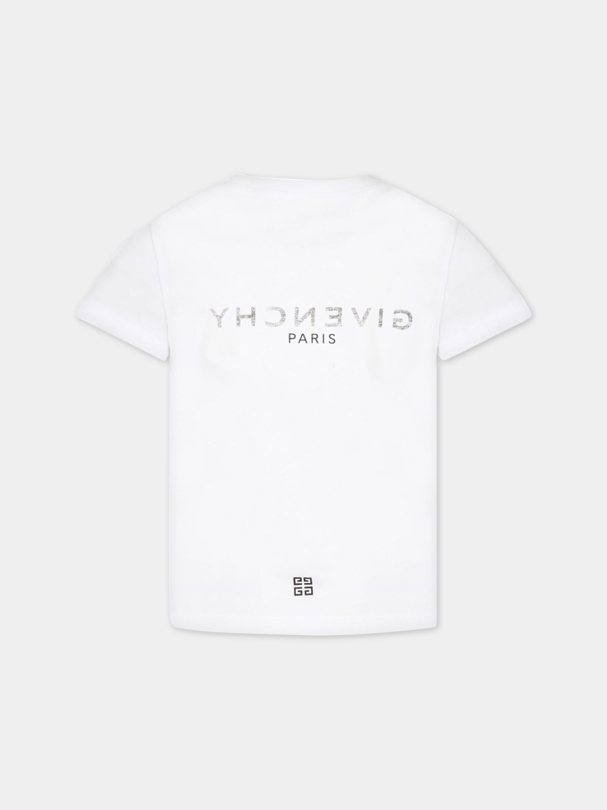 T-shirt bianca per bambini con logo nero,Givenchy Kids,H15296 10P