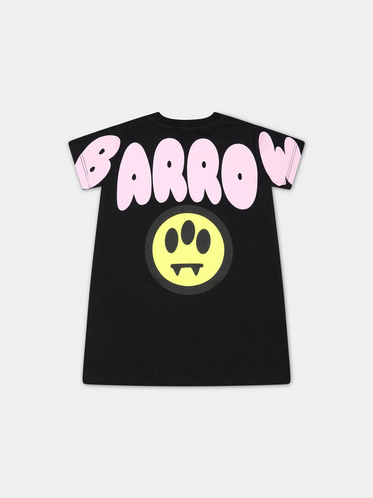 Vestito nero per neonata con logo e iconico smile,Barrow,033120 110