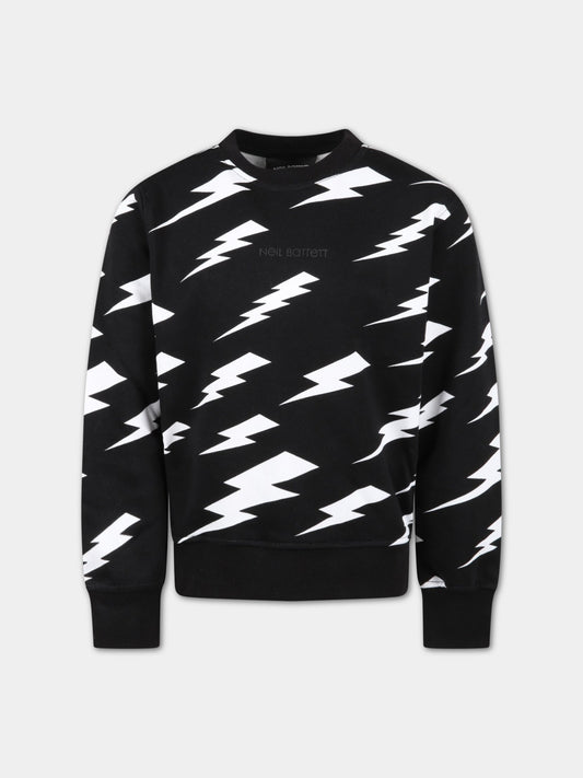 Felpa nera per bambino con saette,Neil Barrett Kids,033591 110