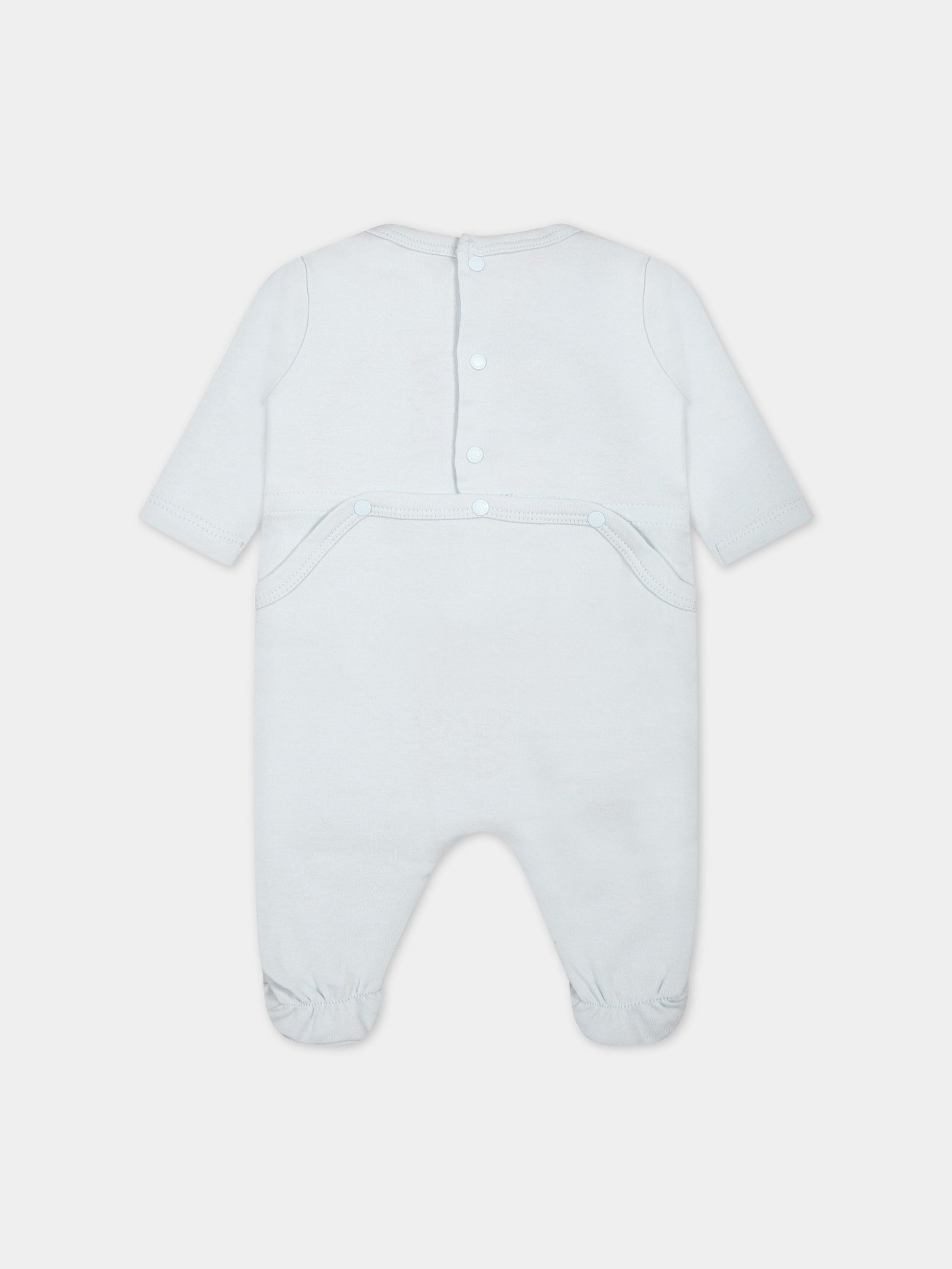 Tutina celeste per neonato con iconica tigre e logo,Kenzo Kids,N19045 494